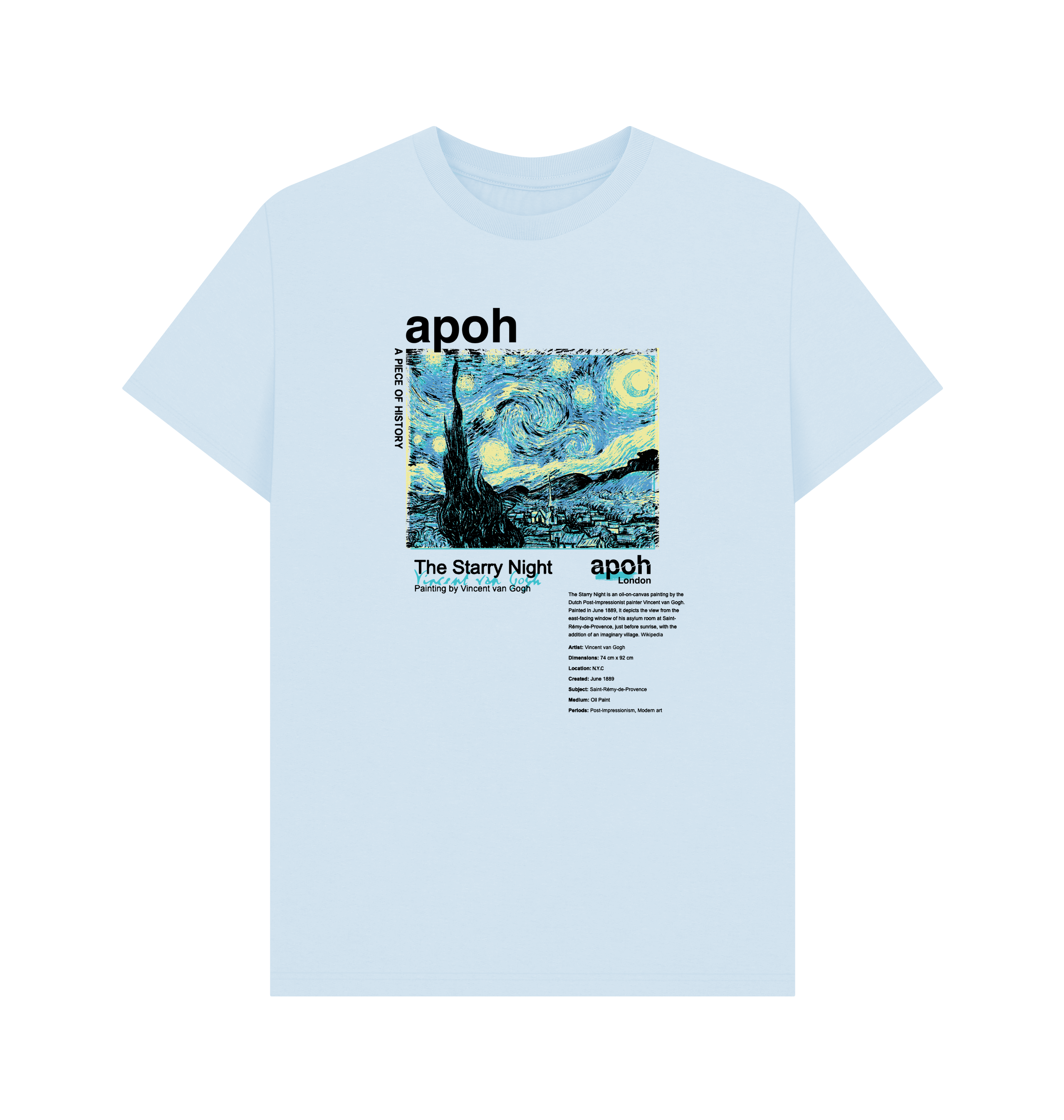 Sky Blue Printed T-shirt Front