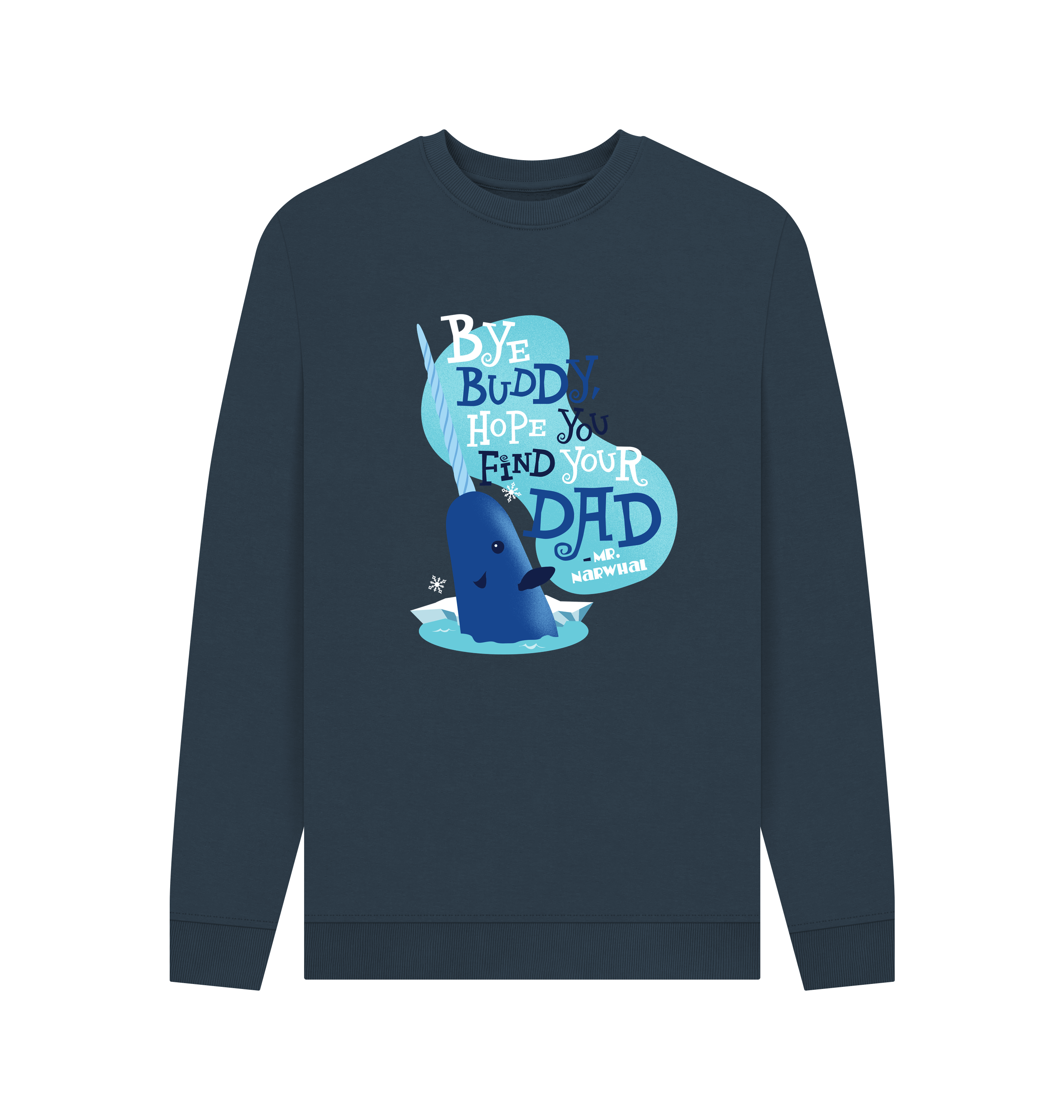 Navy Blue Printed Sweater Front