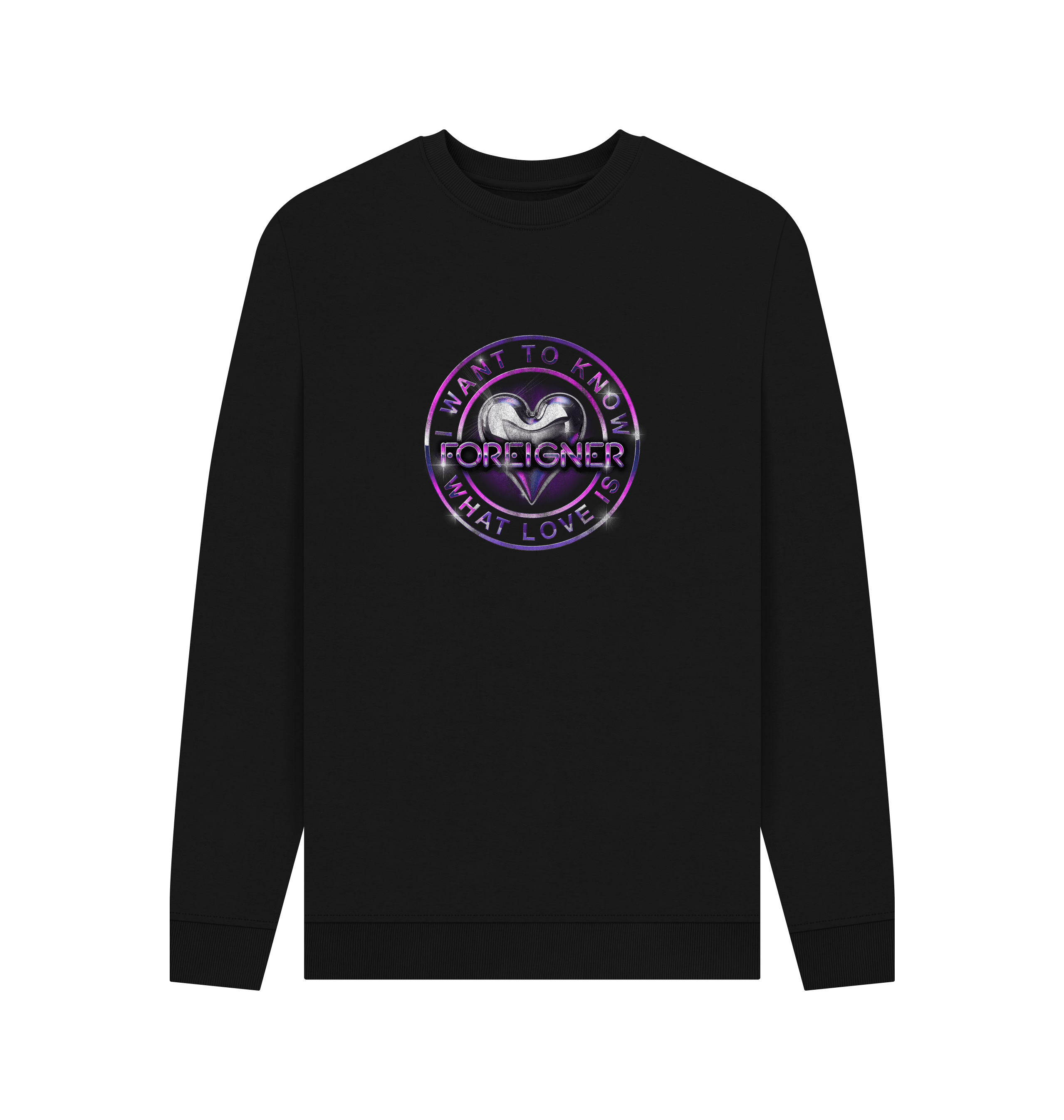 Black Printed Sweater Front