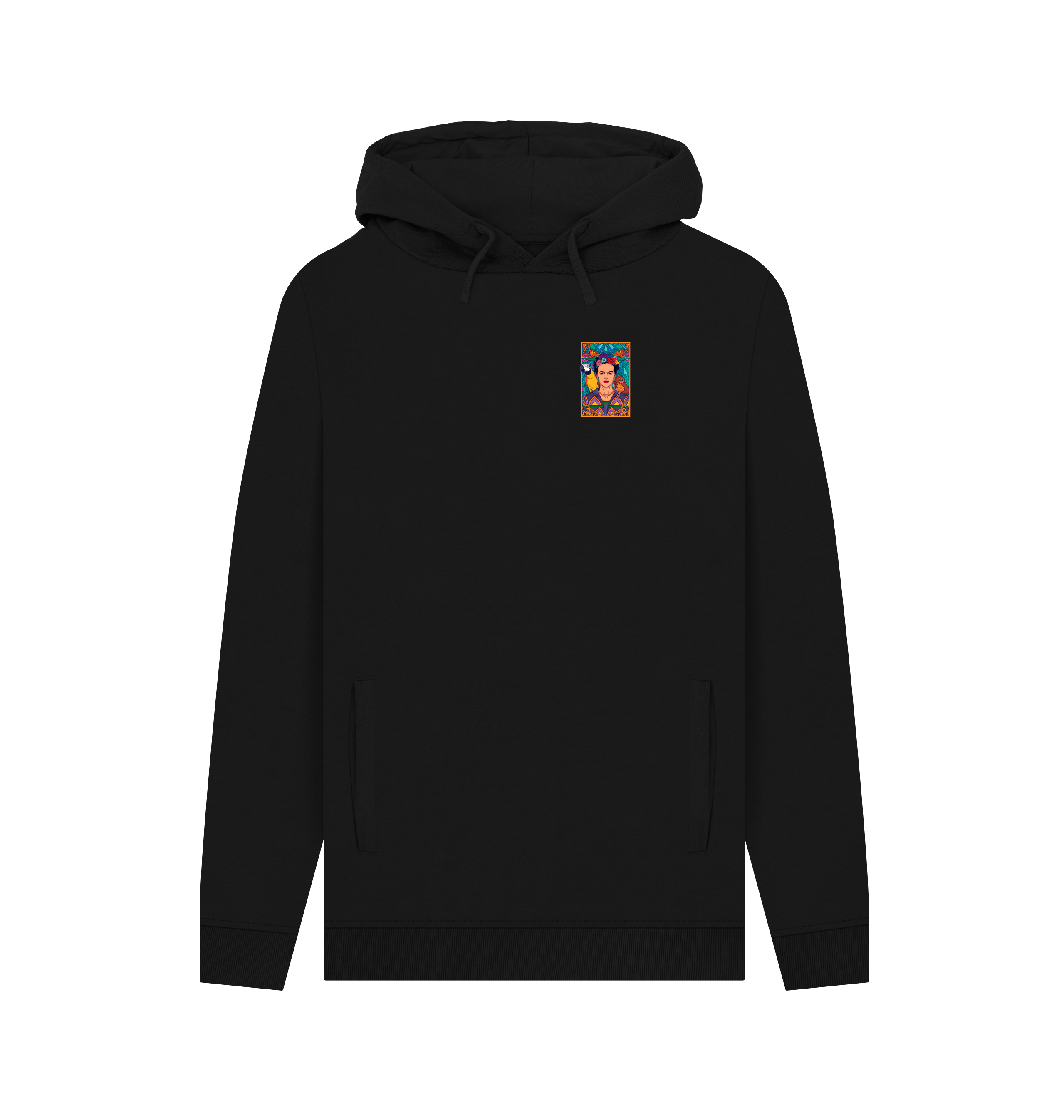 Black Printed Hoody Front