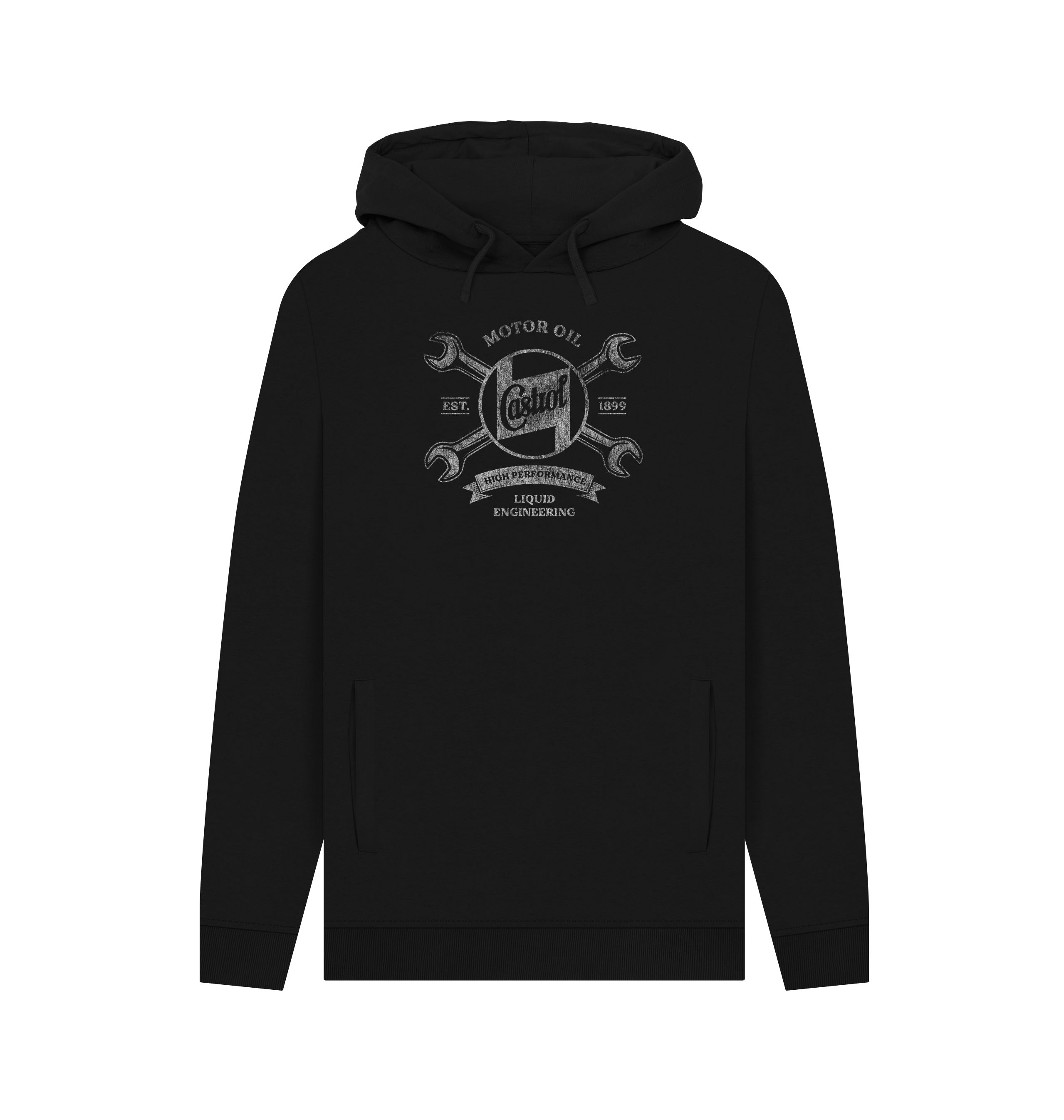 Black Printed Hoody Front