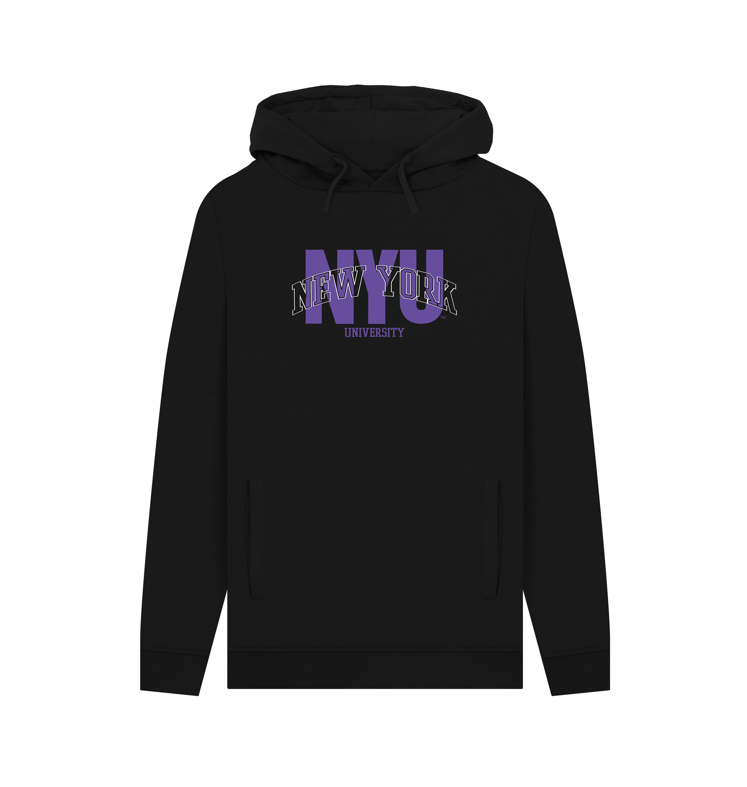 Black Printed Hoody Front