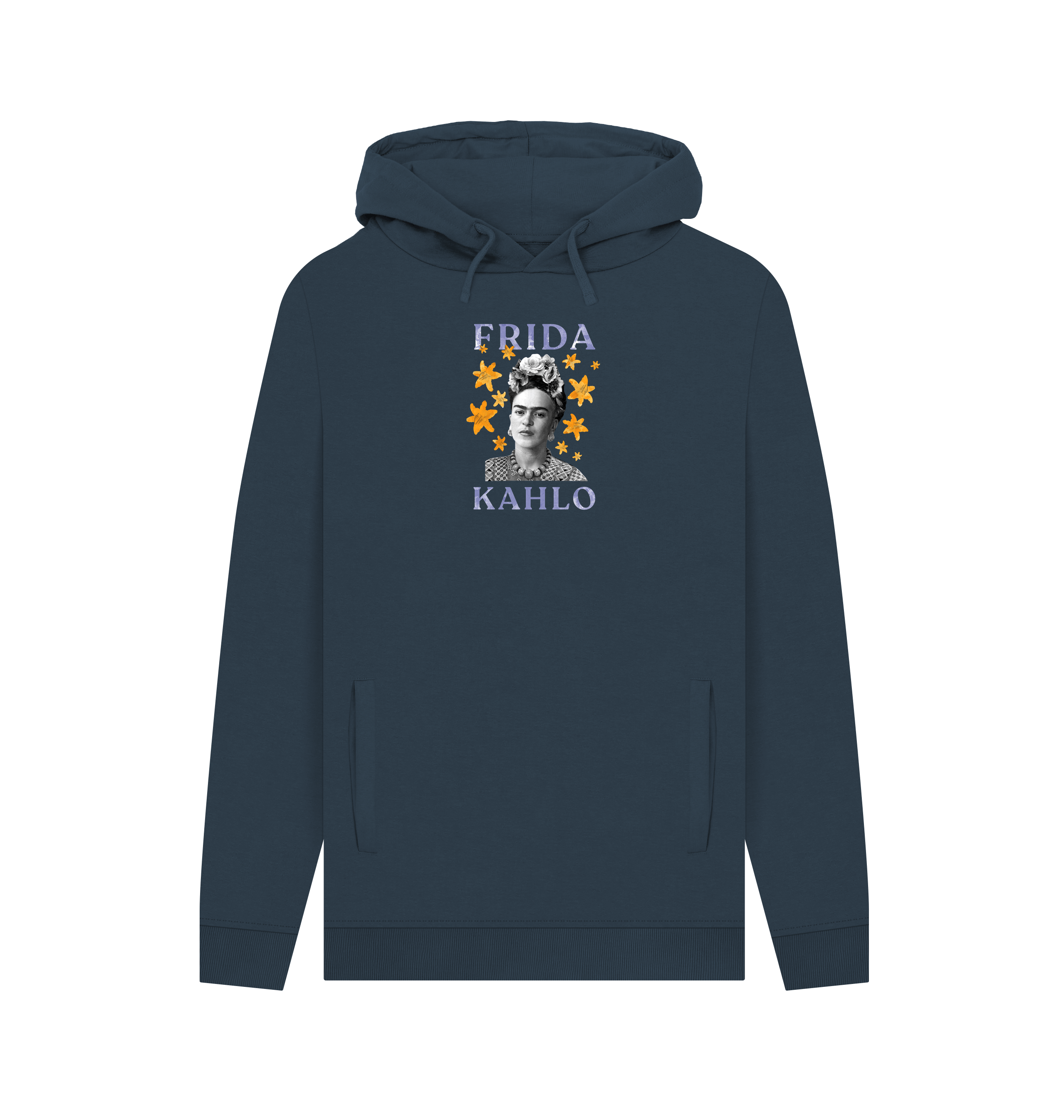 Navy Printed Hoody Front