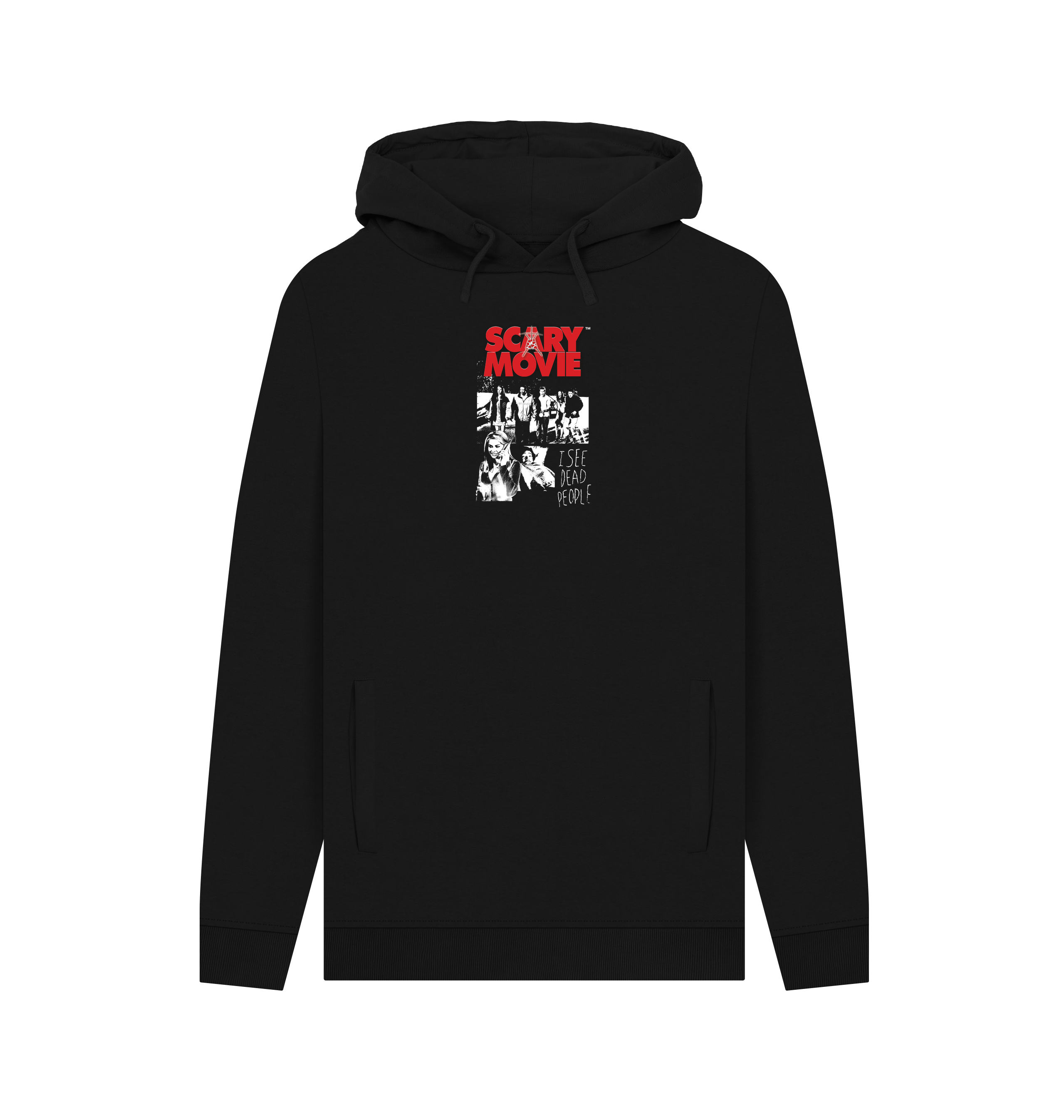 Black Printed Hoody Front