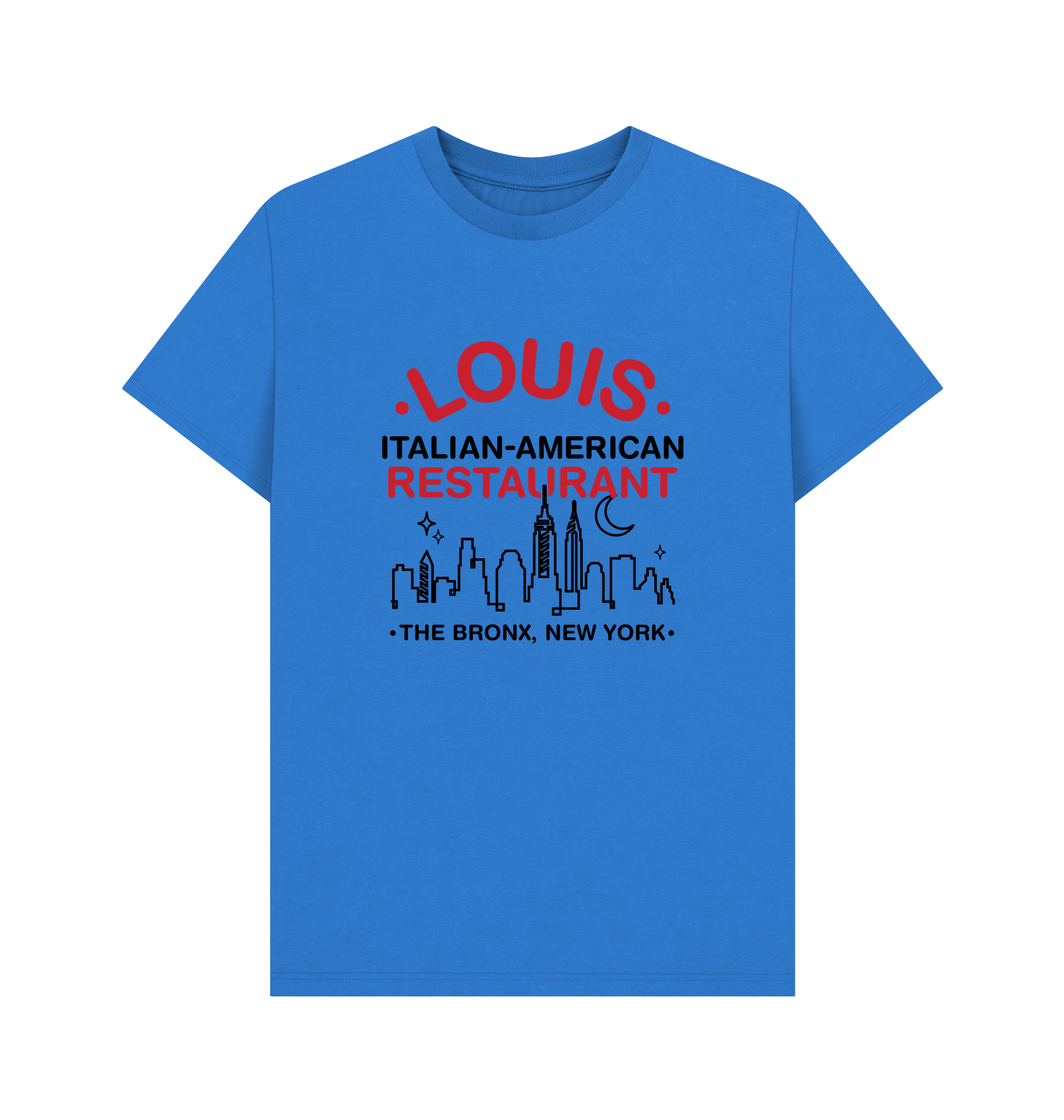 Bright Blue Printed T-shirt Front