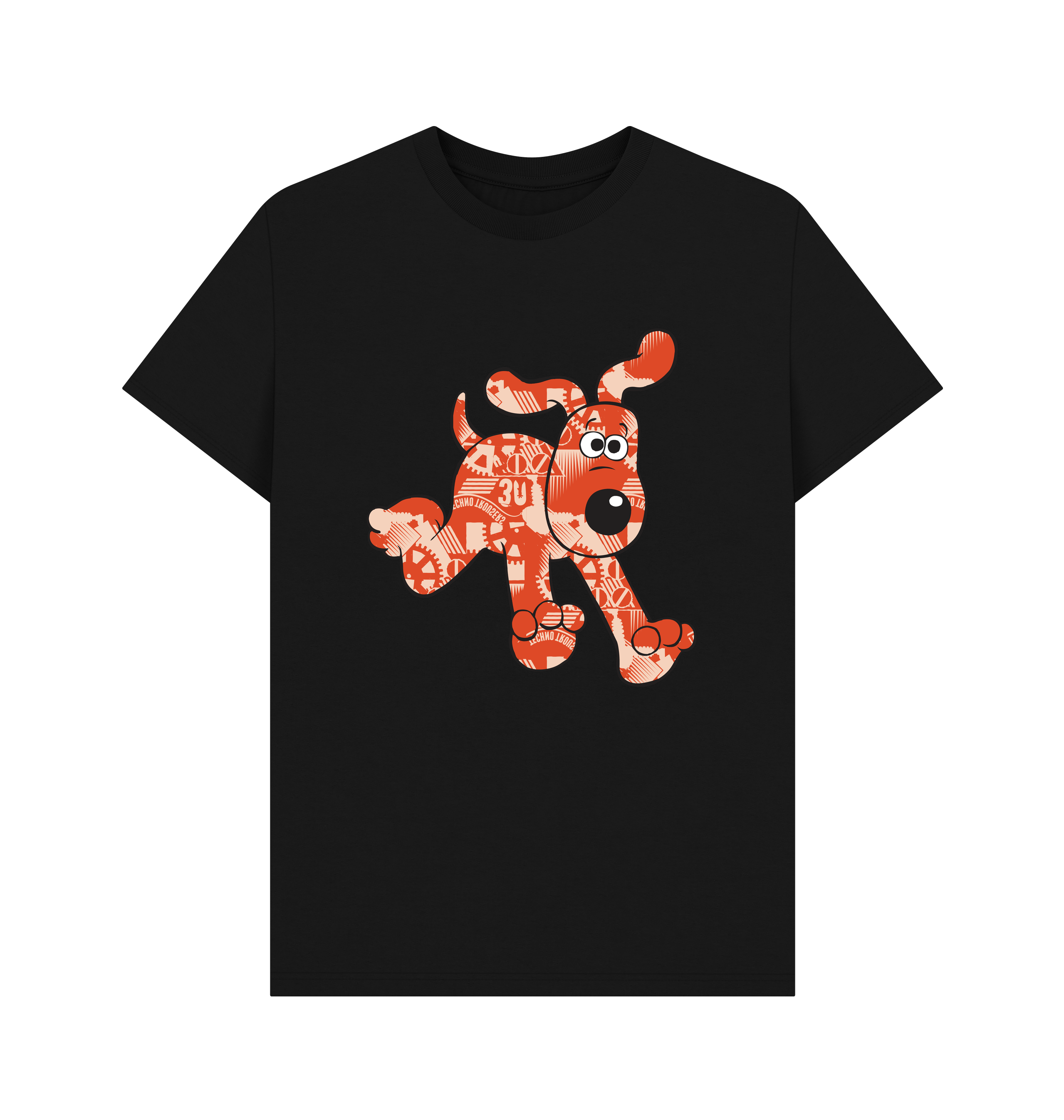 Black Printed T-shirt Front