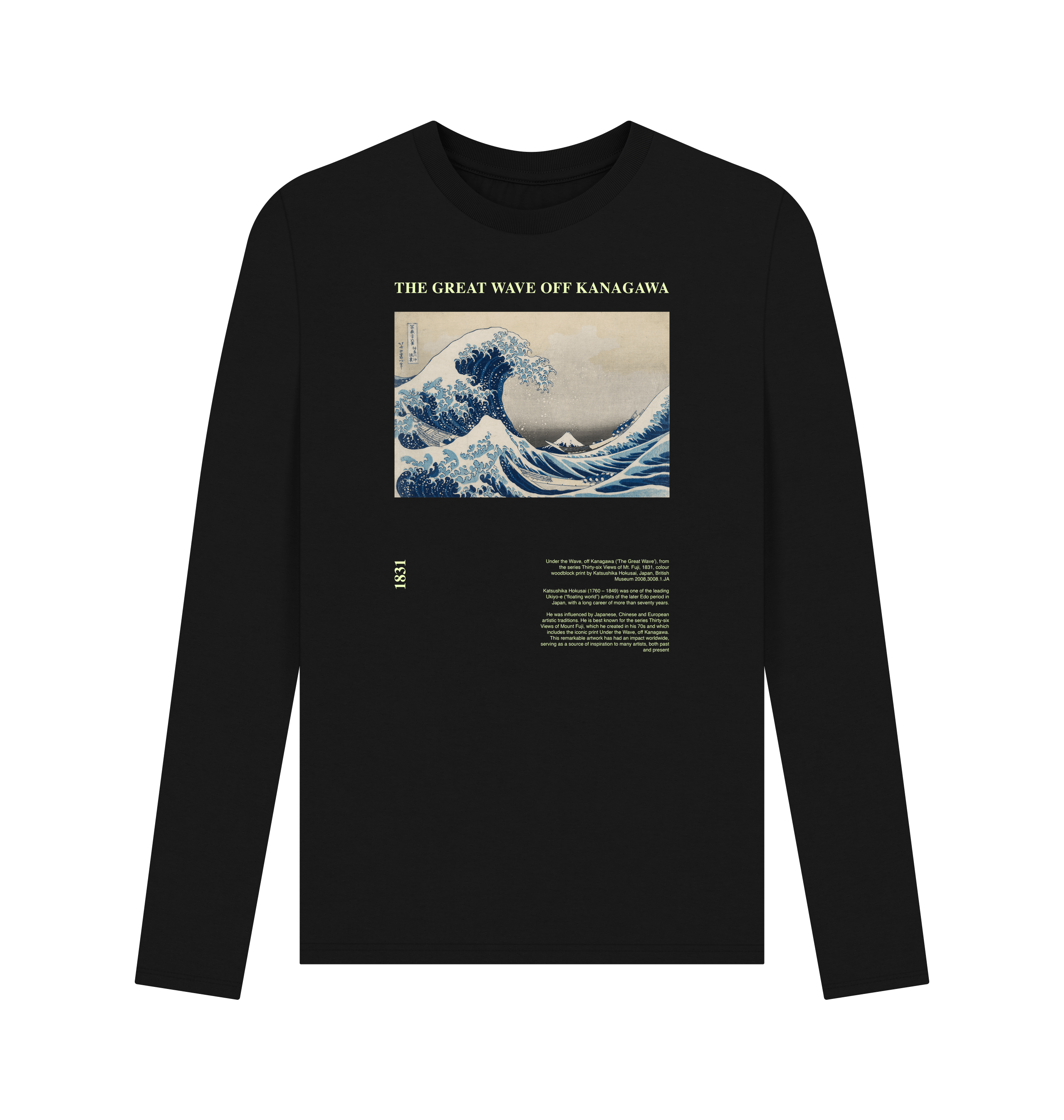 Black Printed Long Sleeve T Shirt Front