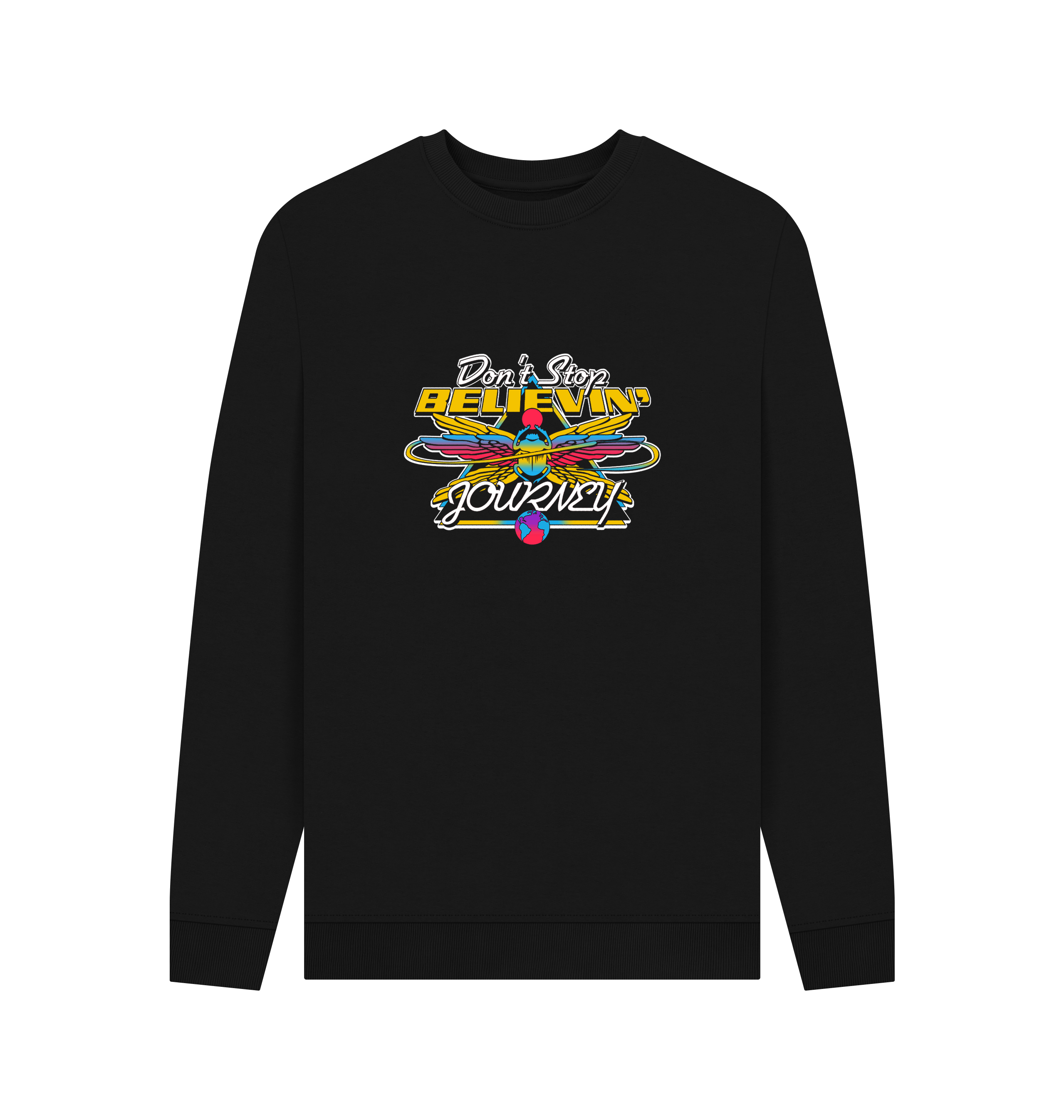 Black Printed Sweater Front