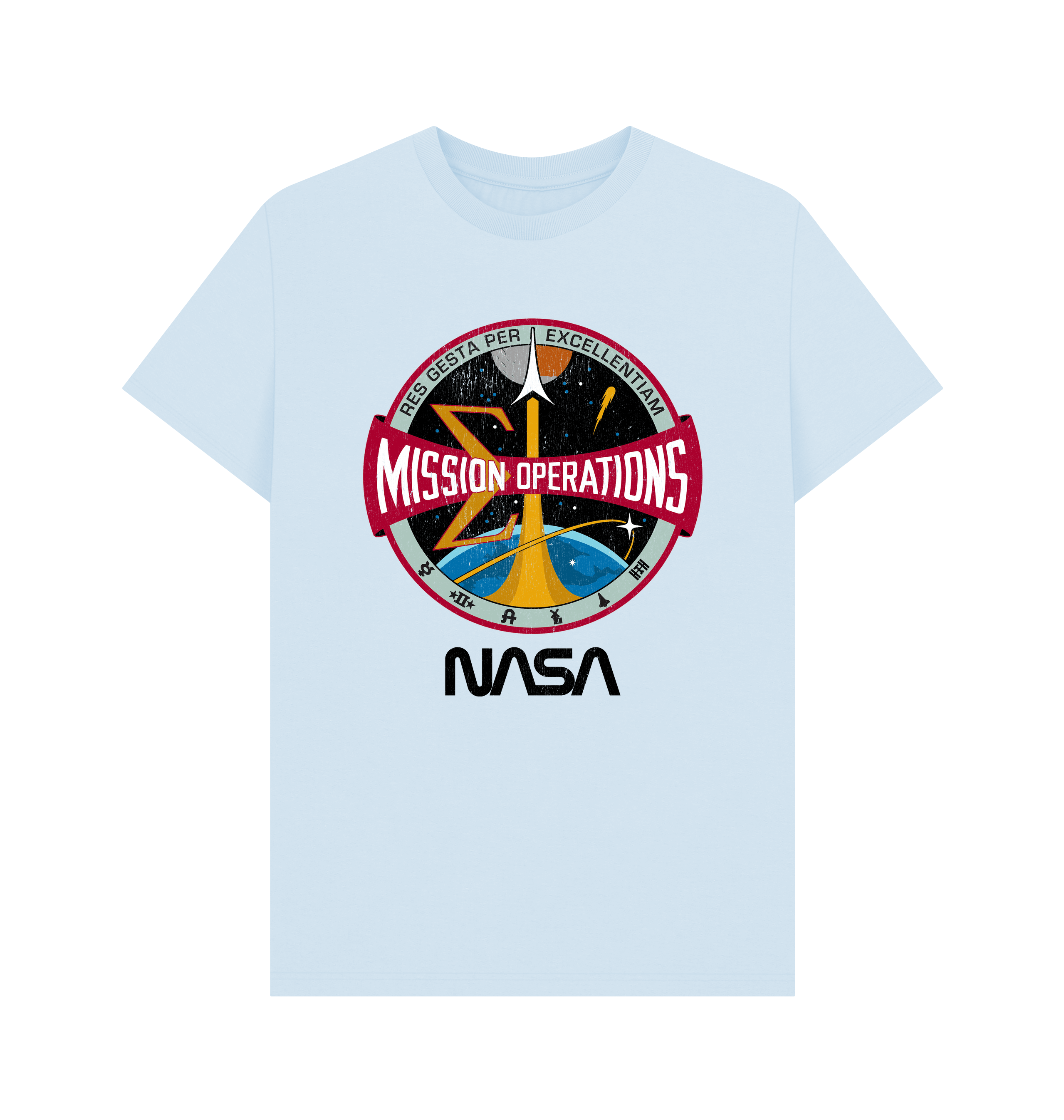 Sky Blue Printed T-shirt Front