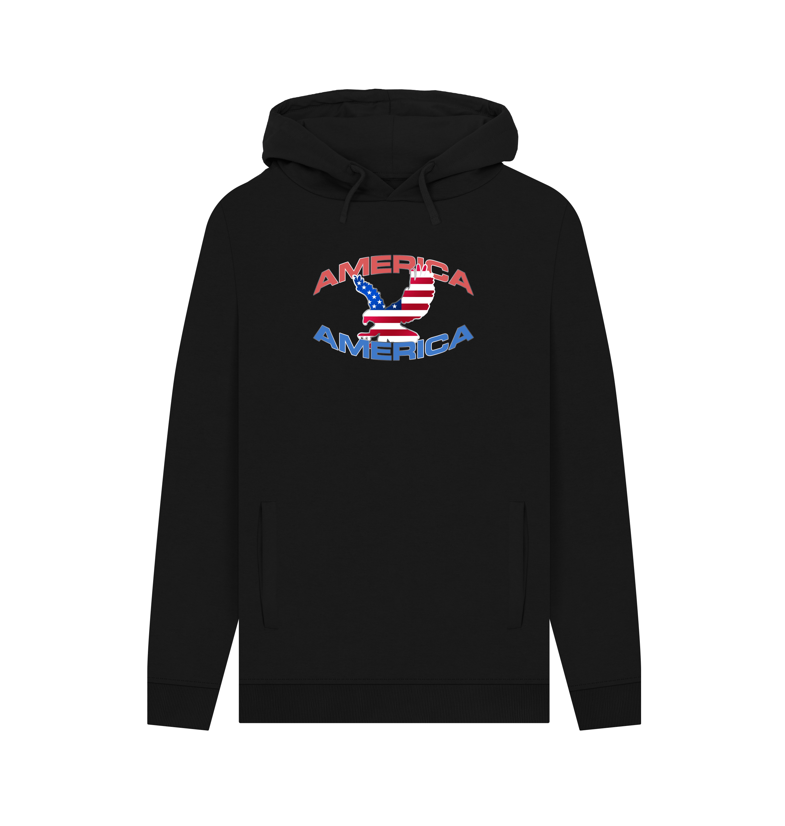 Black Printed Hoody Front