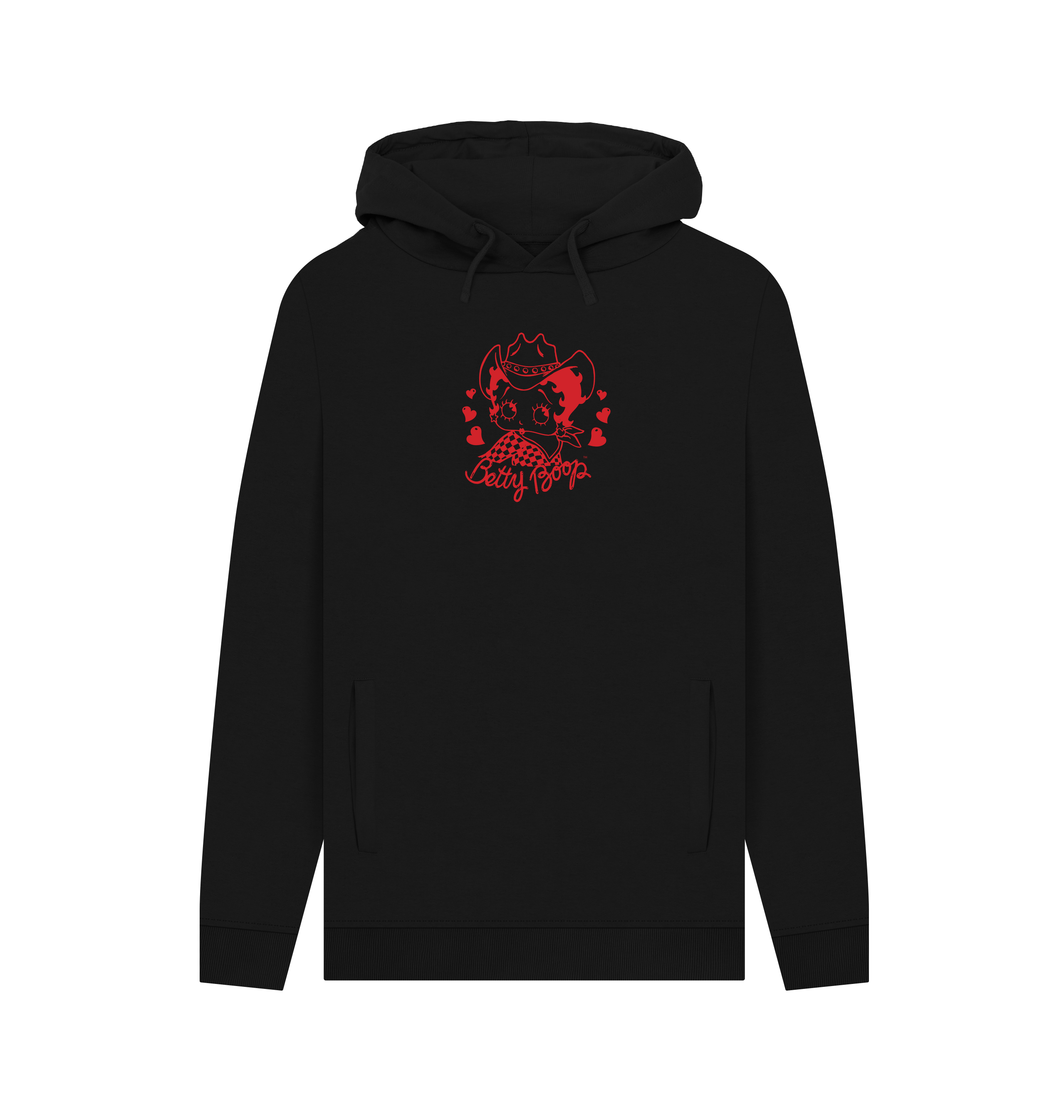 Black Printed Hoody Front