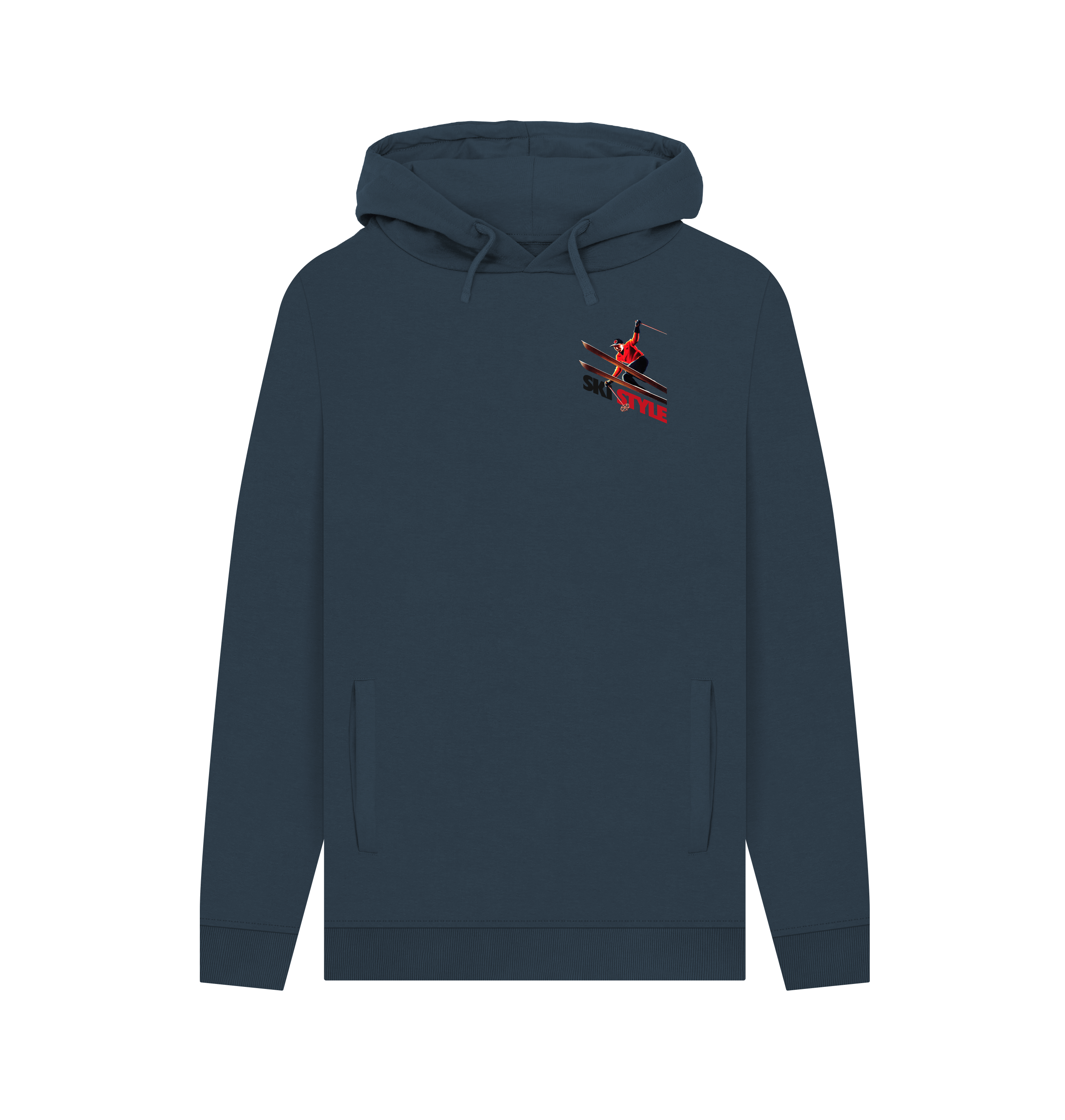 Navy Printed Hoody Front