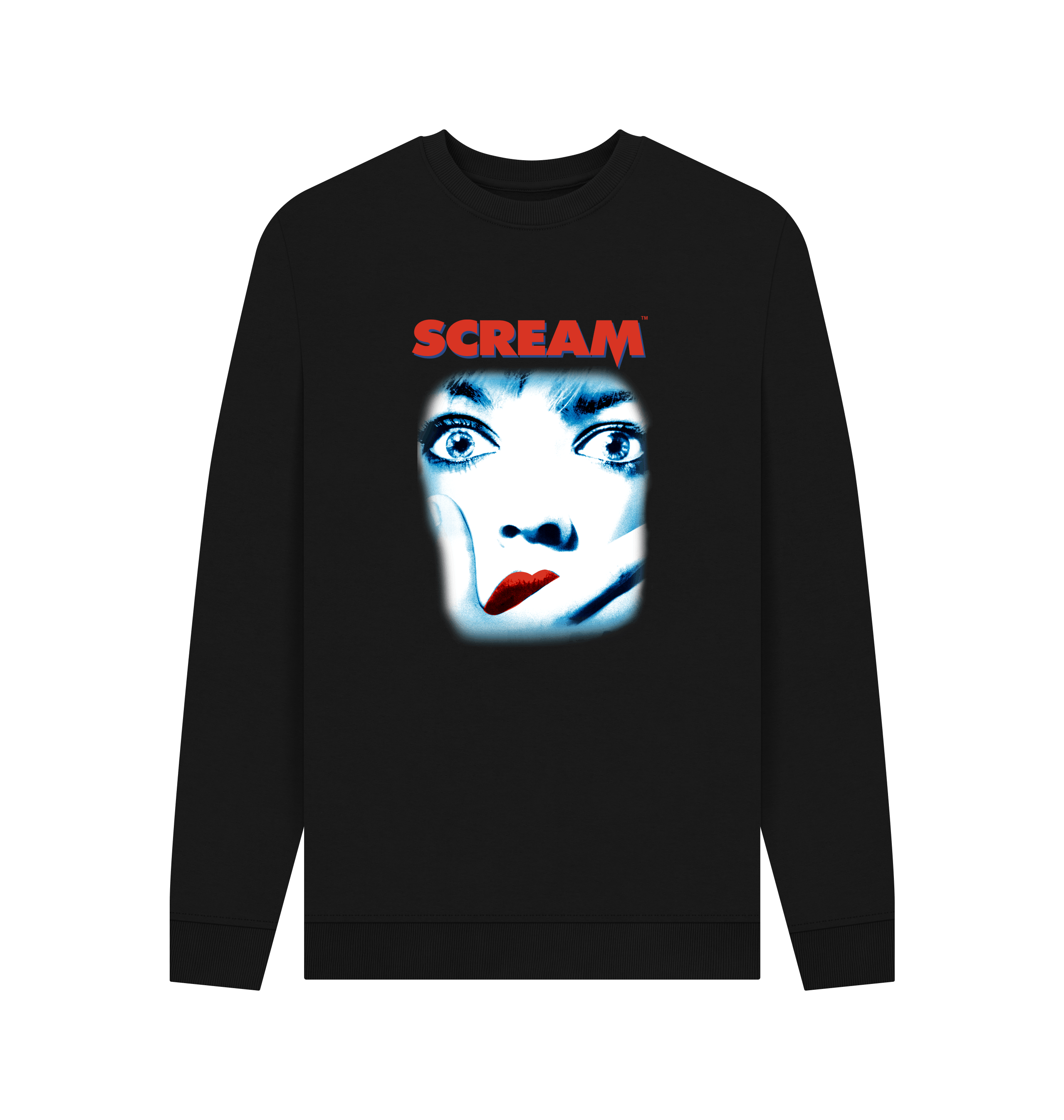 Black Printed Sweater Front