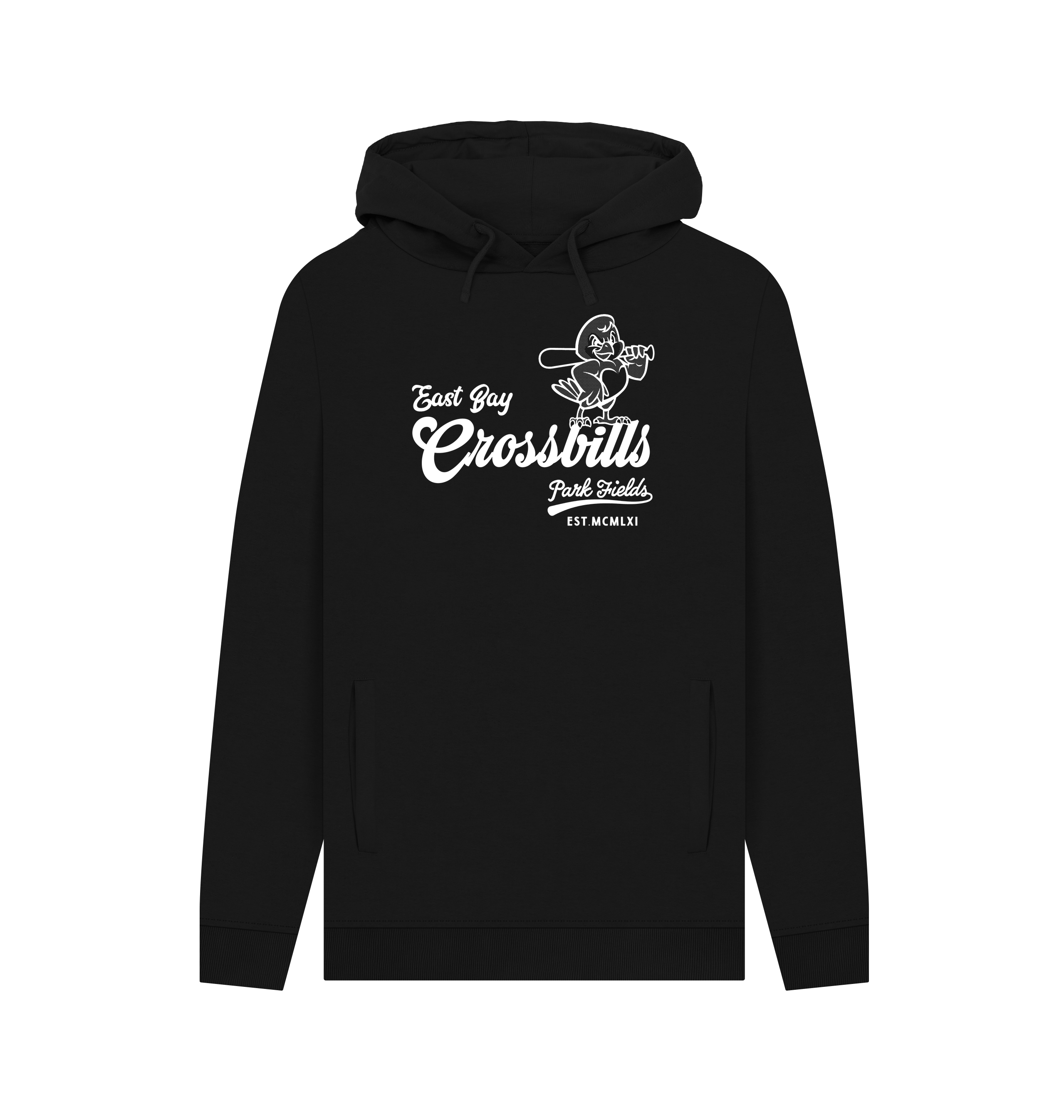 Black Printed Hoody Front