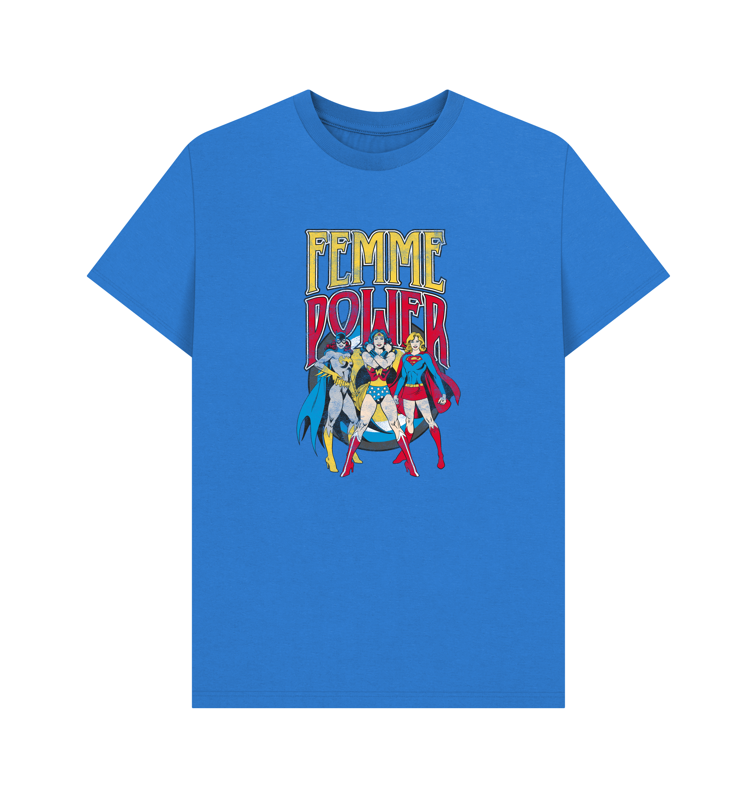 Bright Blue Printed T-shirt Front