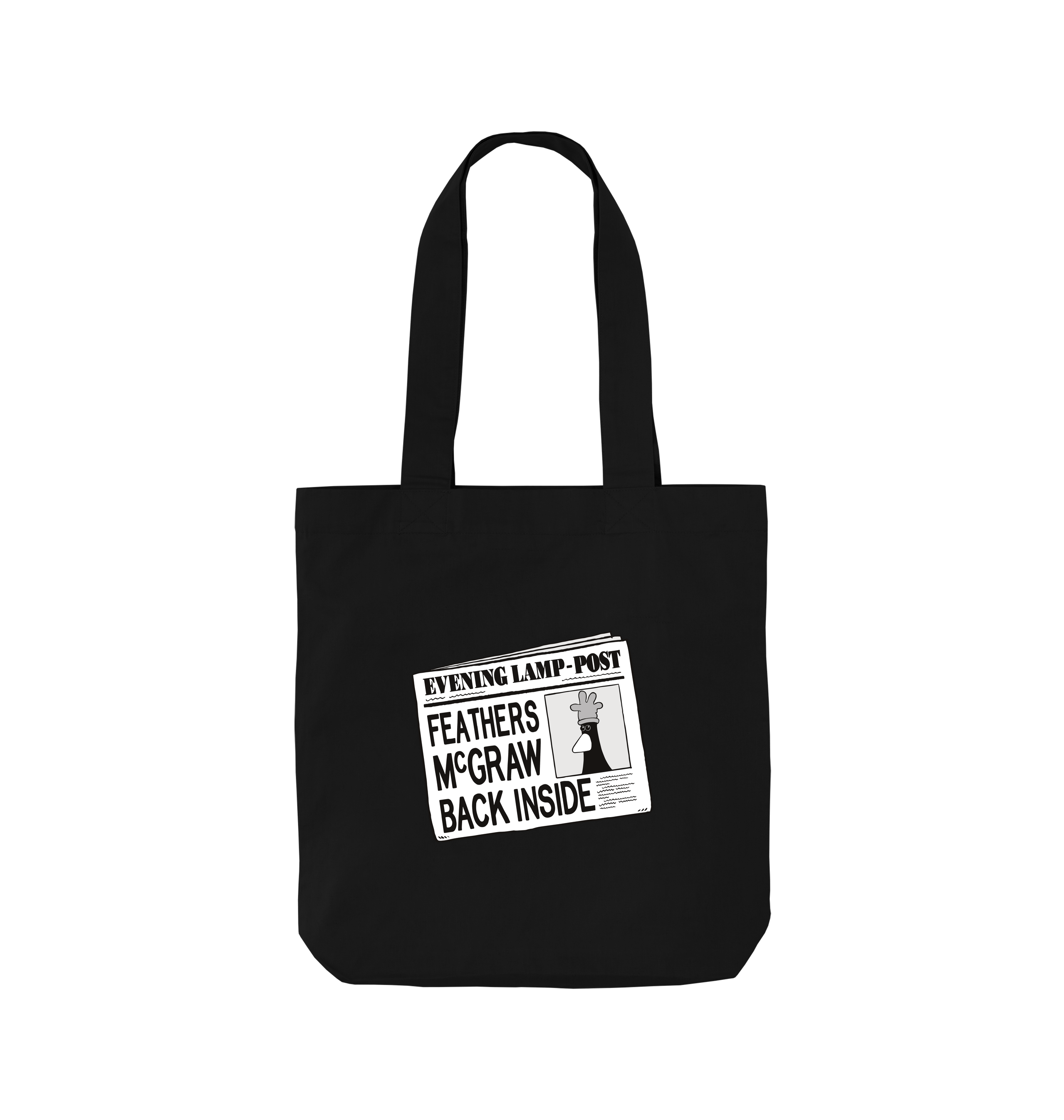 Black Printed Bag Front