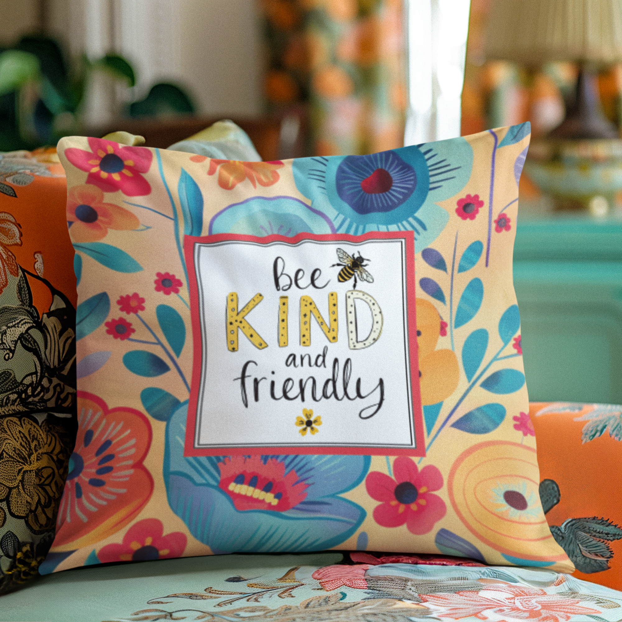 Bee Kind and Friendly Cushion