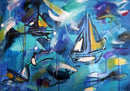 Mahlia Amatina 'Boats Ahoy!' Cotton Tea Towel