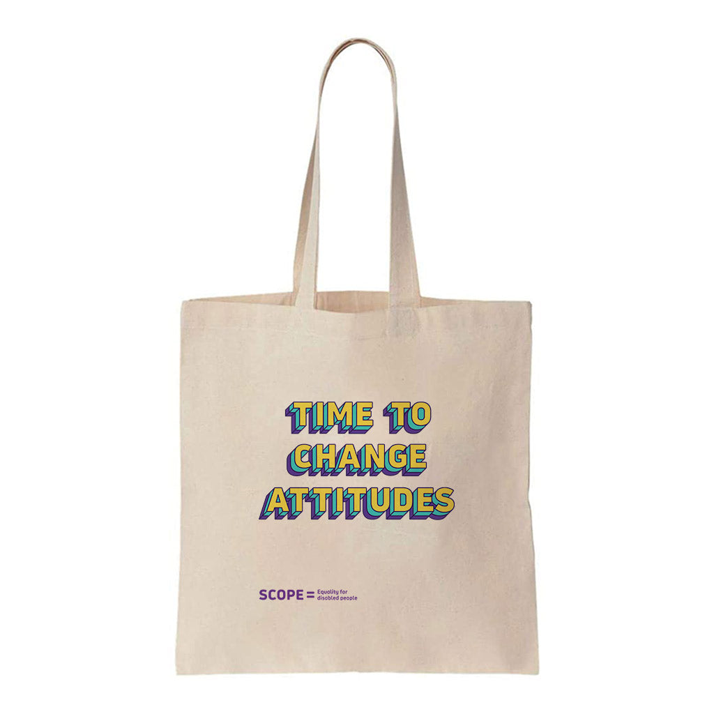 Time to Change Attitudes Cotton Tote Bag