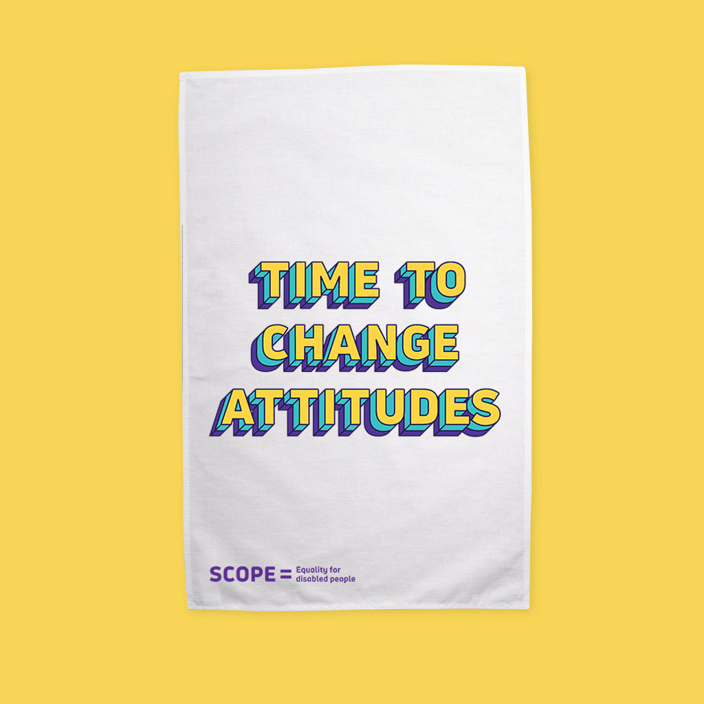 Time to Change Attitudes Cotton Tea Towel