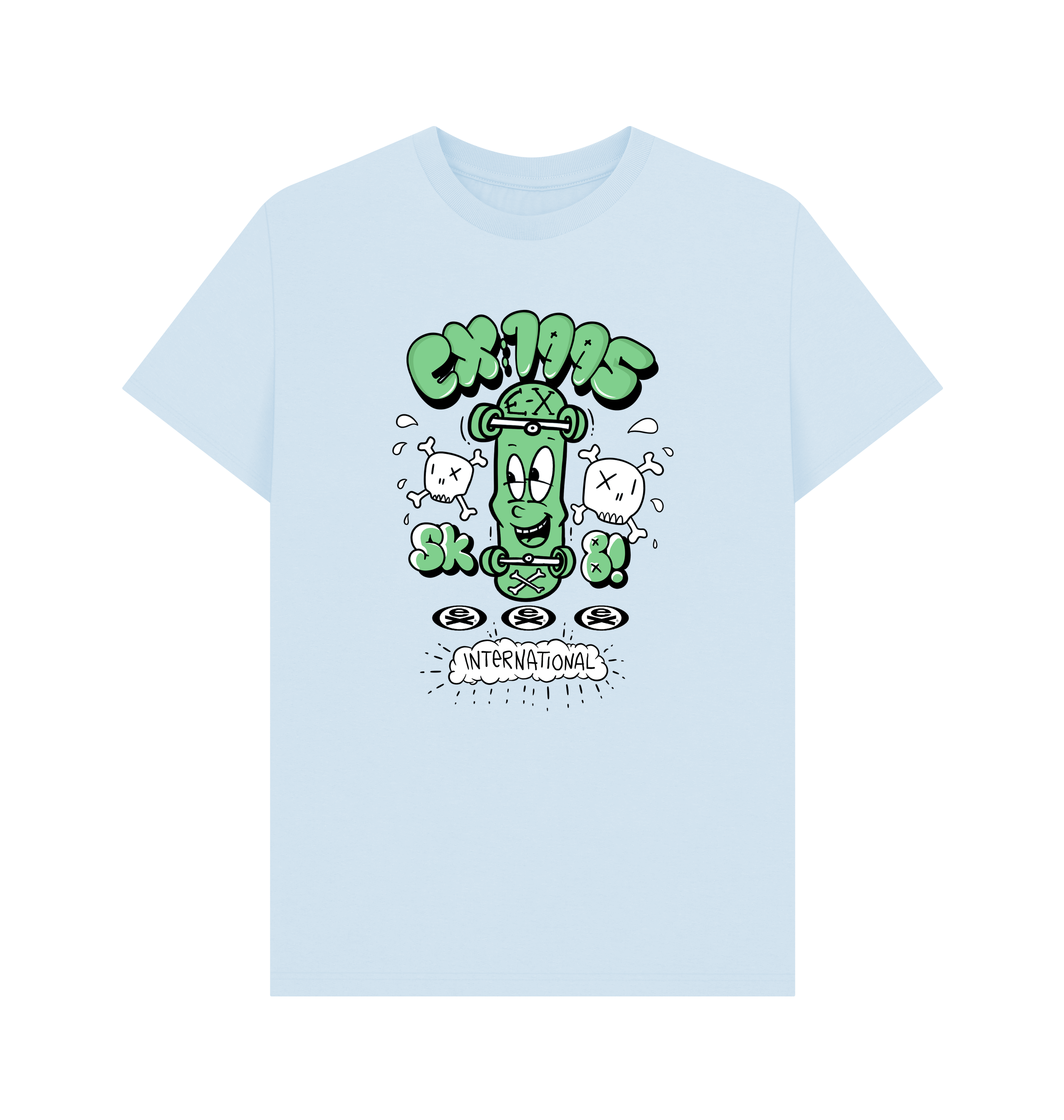 Sky Blue Printed T-shirt Front