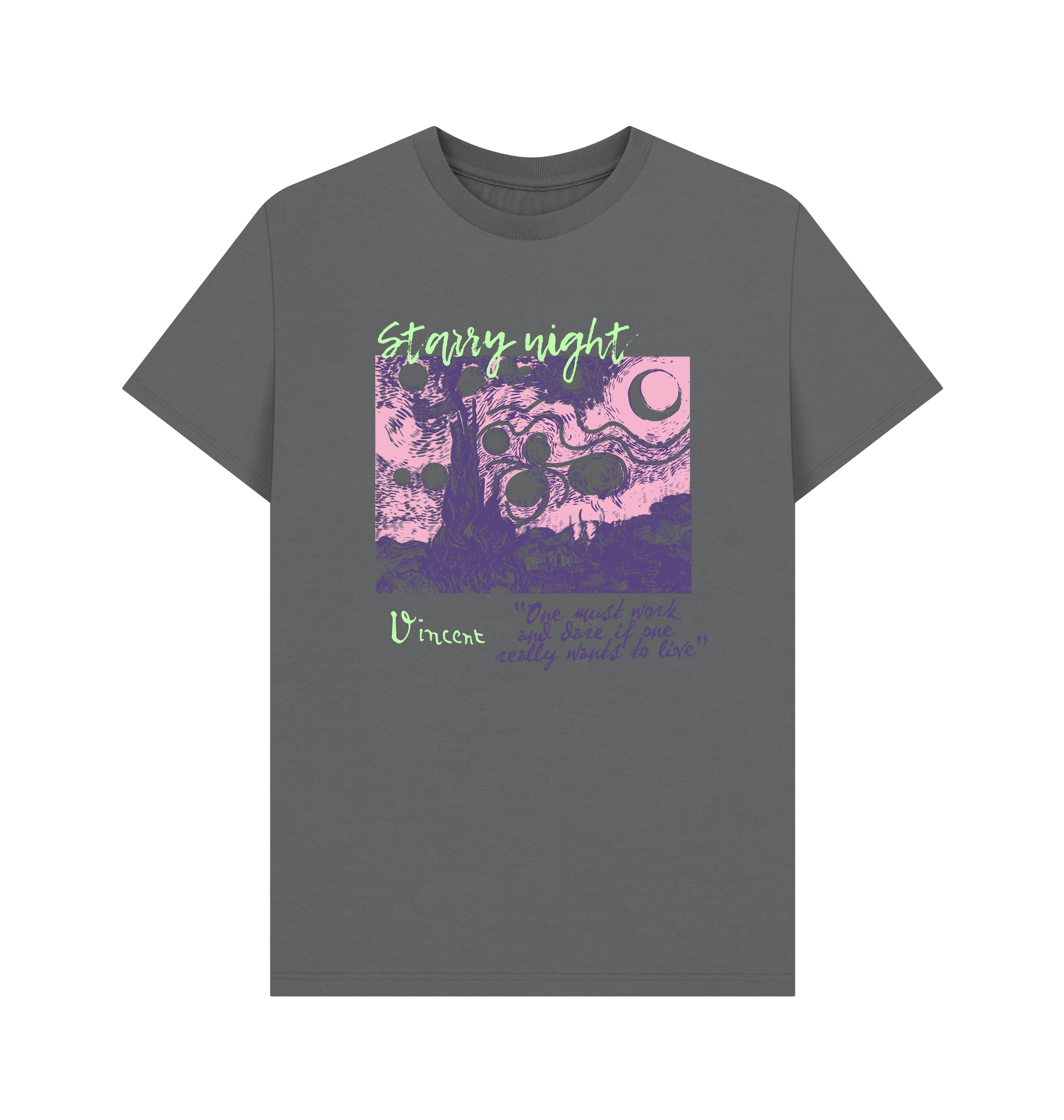 Slate Grey Printed T-shirt Front