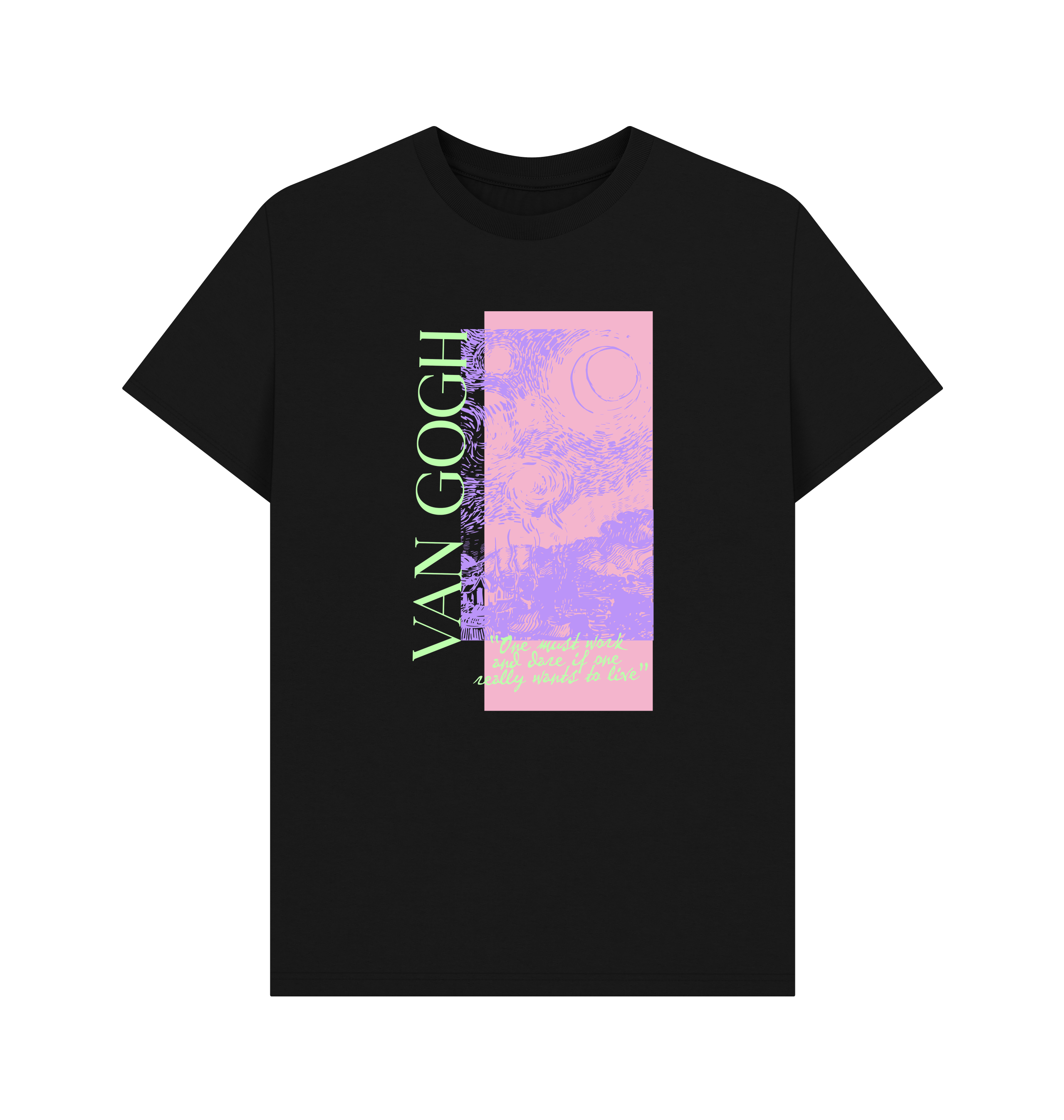 Black Printed T-shirt Front