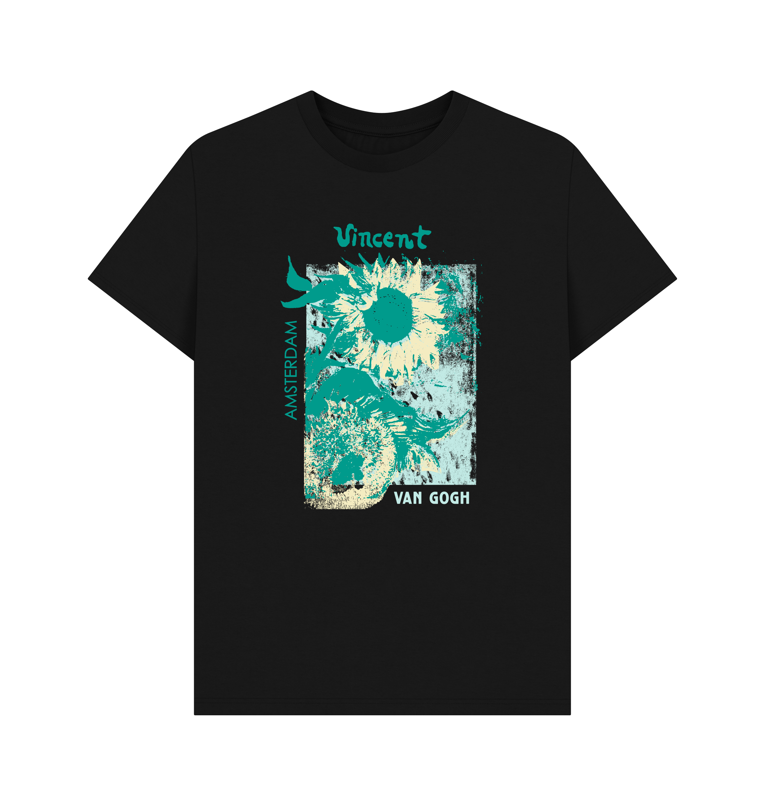 Black Printed T-shirt Front