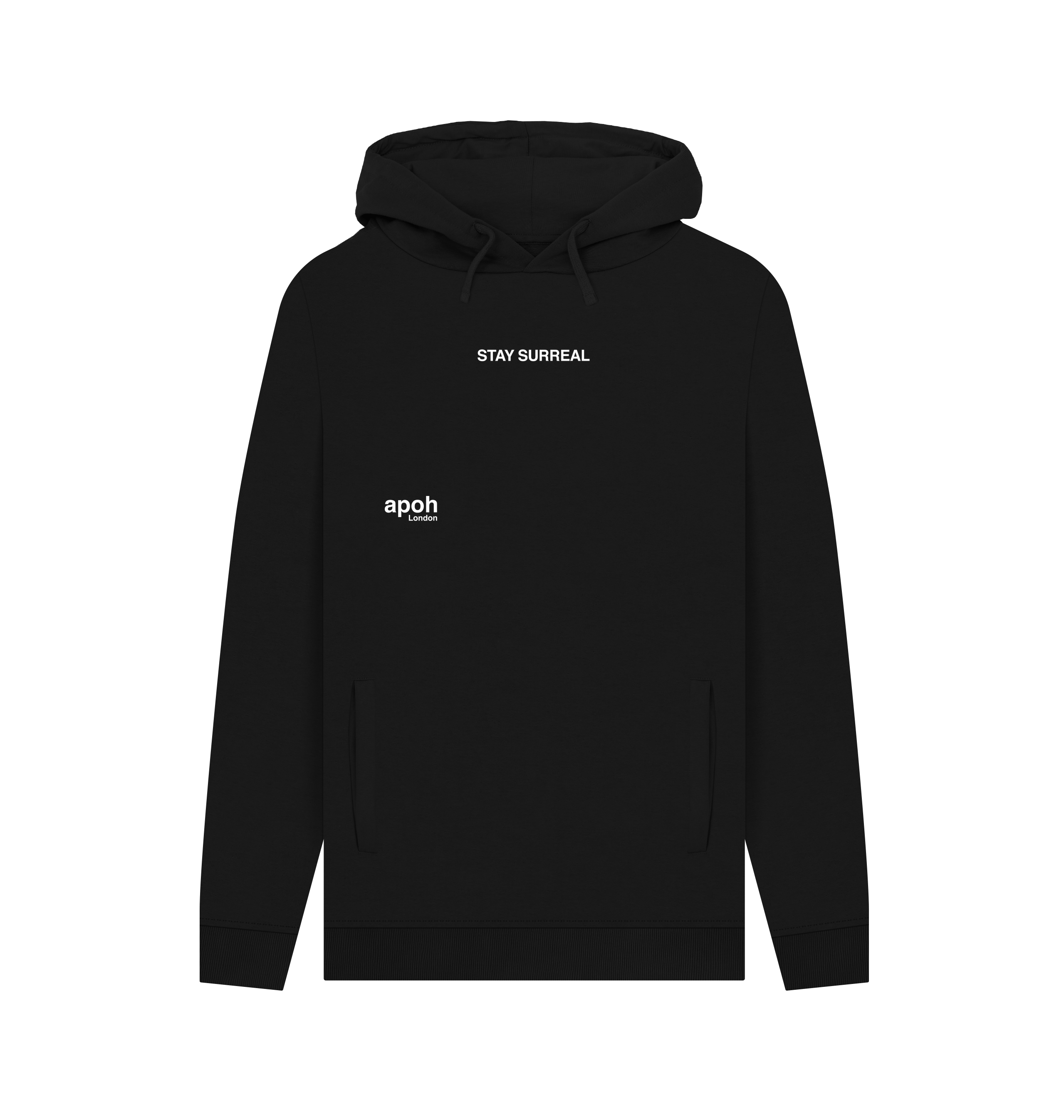 Black Printed Hoody Front