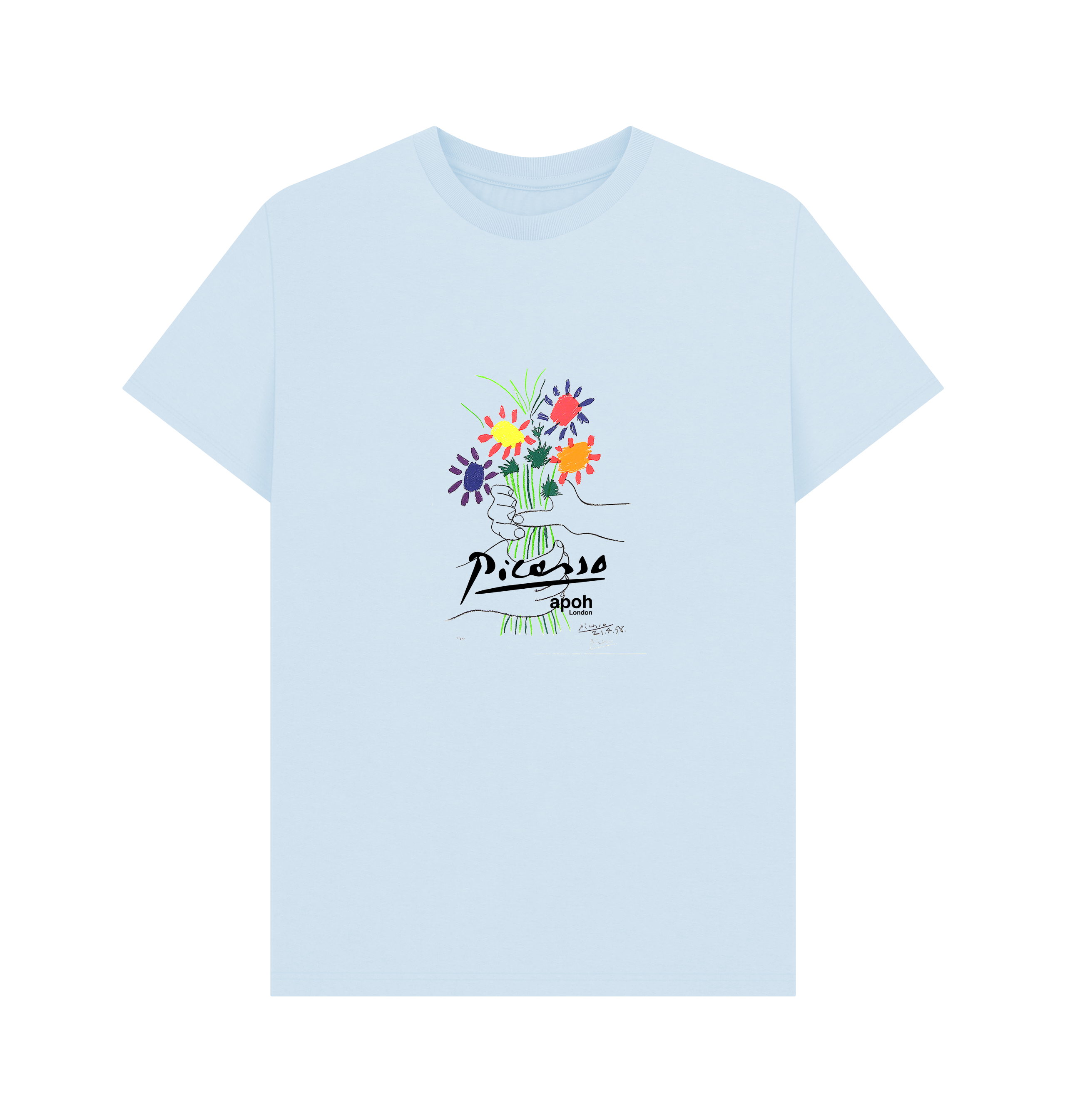 Sky Blue Printed T-shirt Front