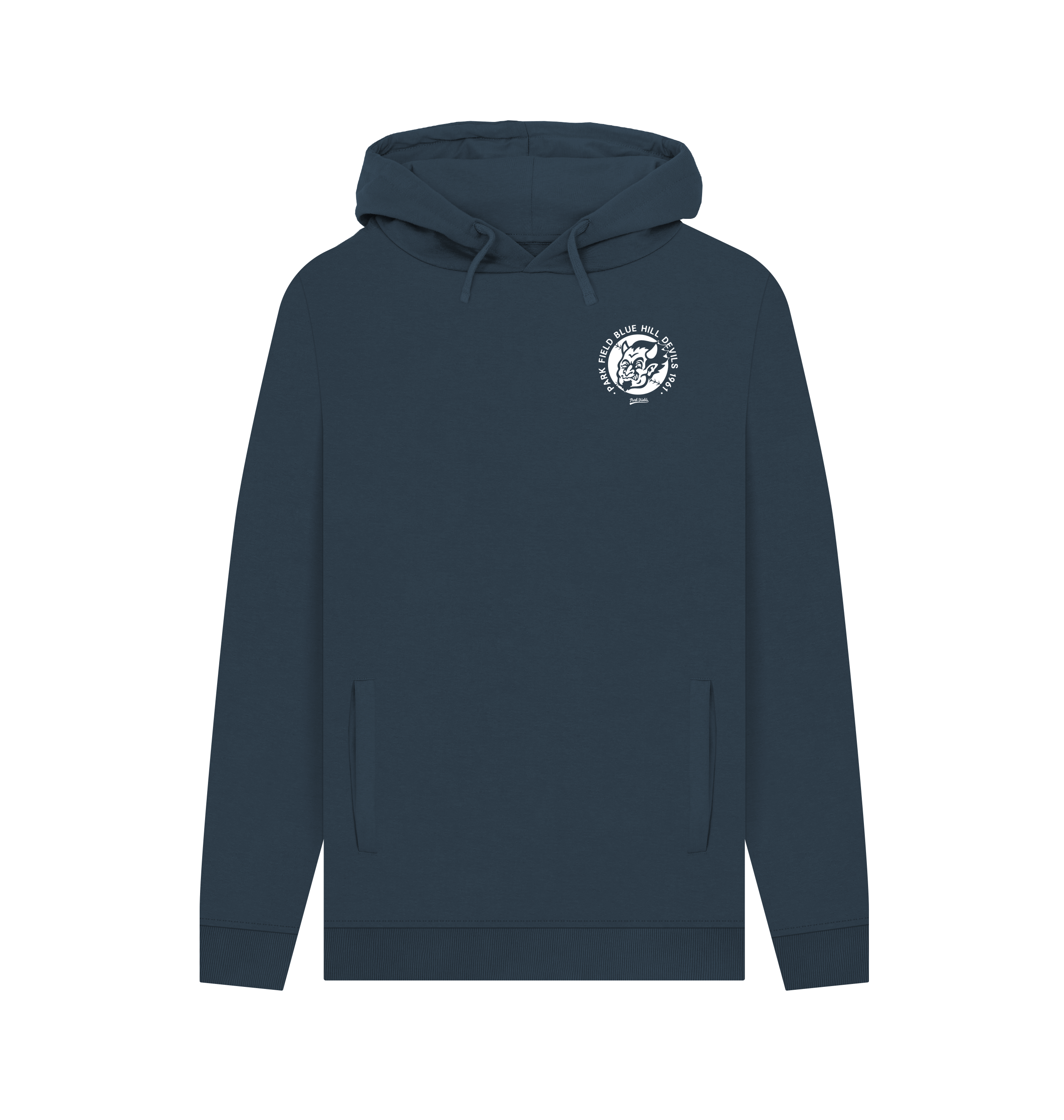 Navy Printed Hoody Front