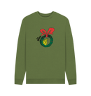 Khaki Printed Sweater Front