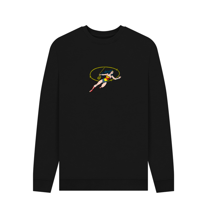 Black Printed Sweater Front