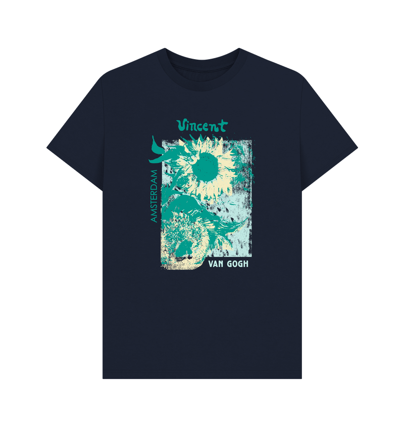 Navy Blue Printed T-shirt Front