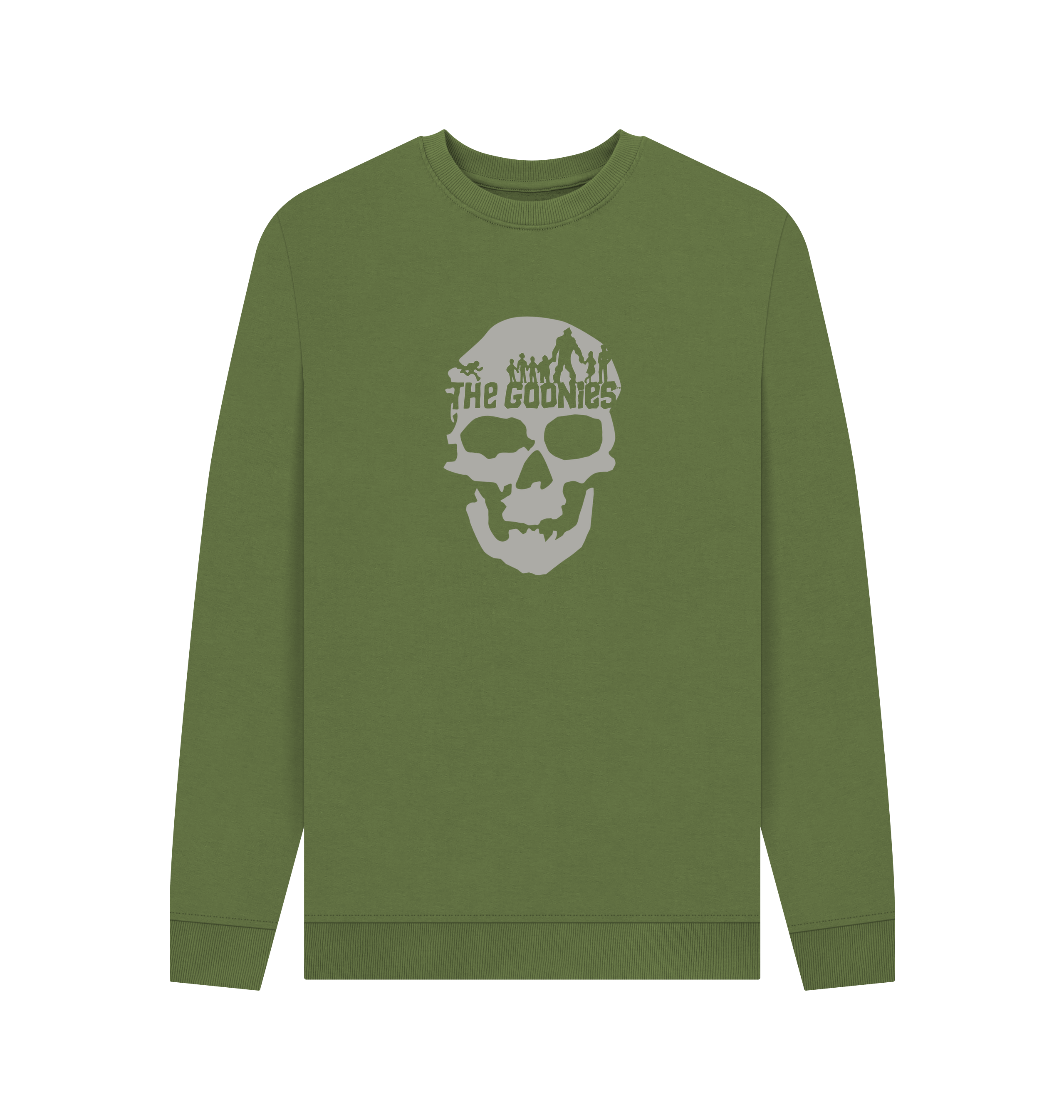 Khaki Printed Sweater Front