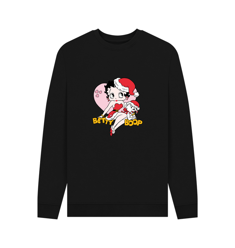 Black Printed Sweater Front