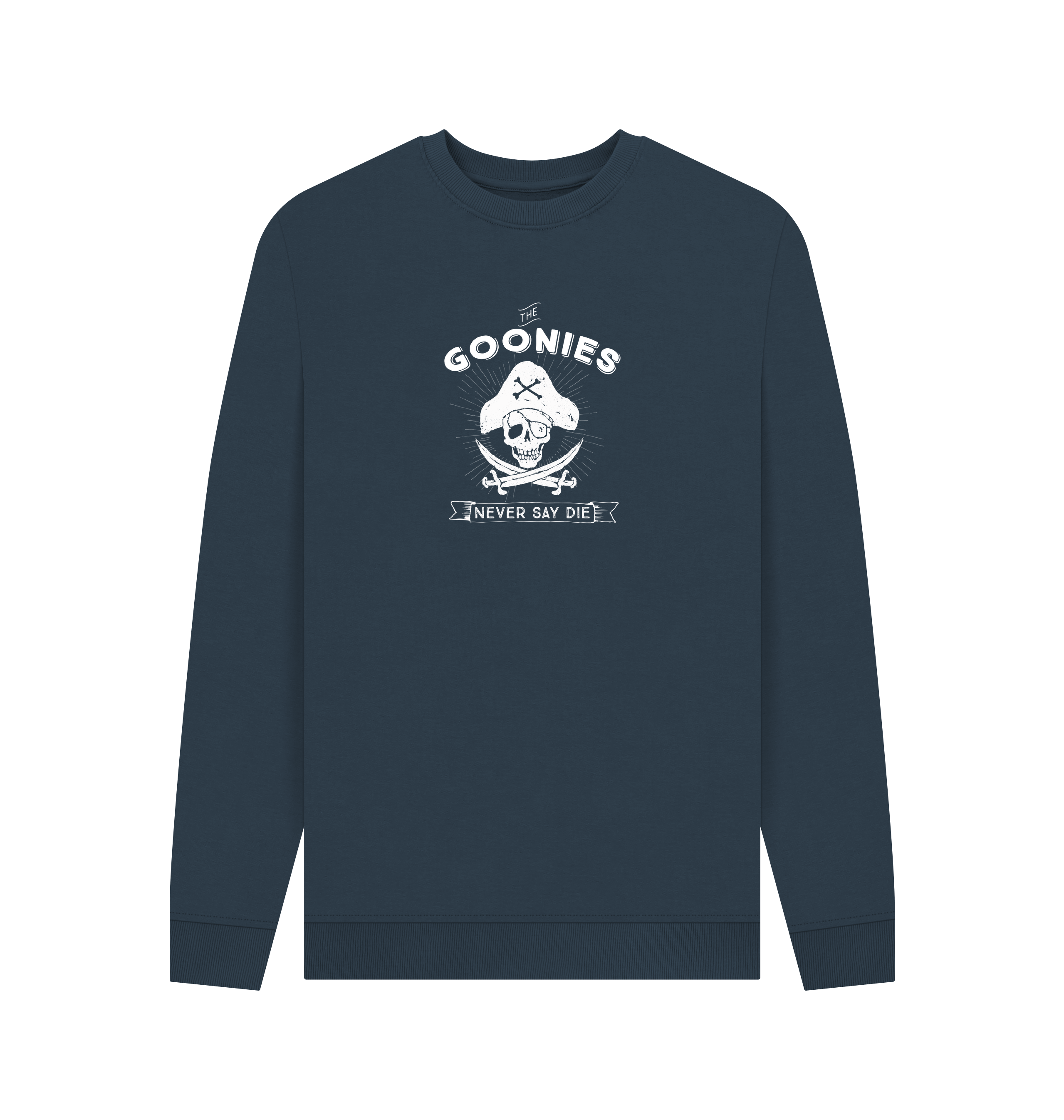 Navy Blue Printed Sweater Front