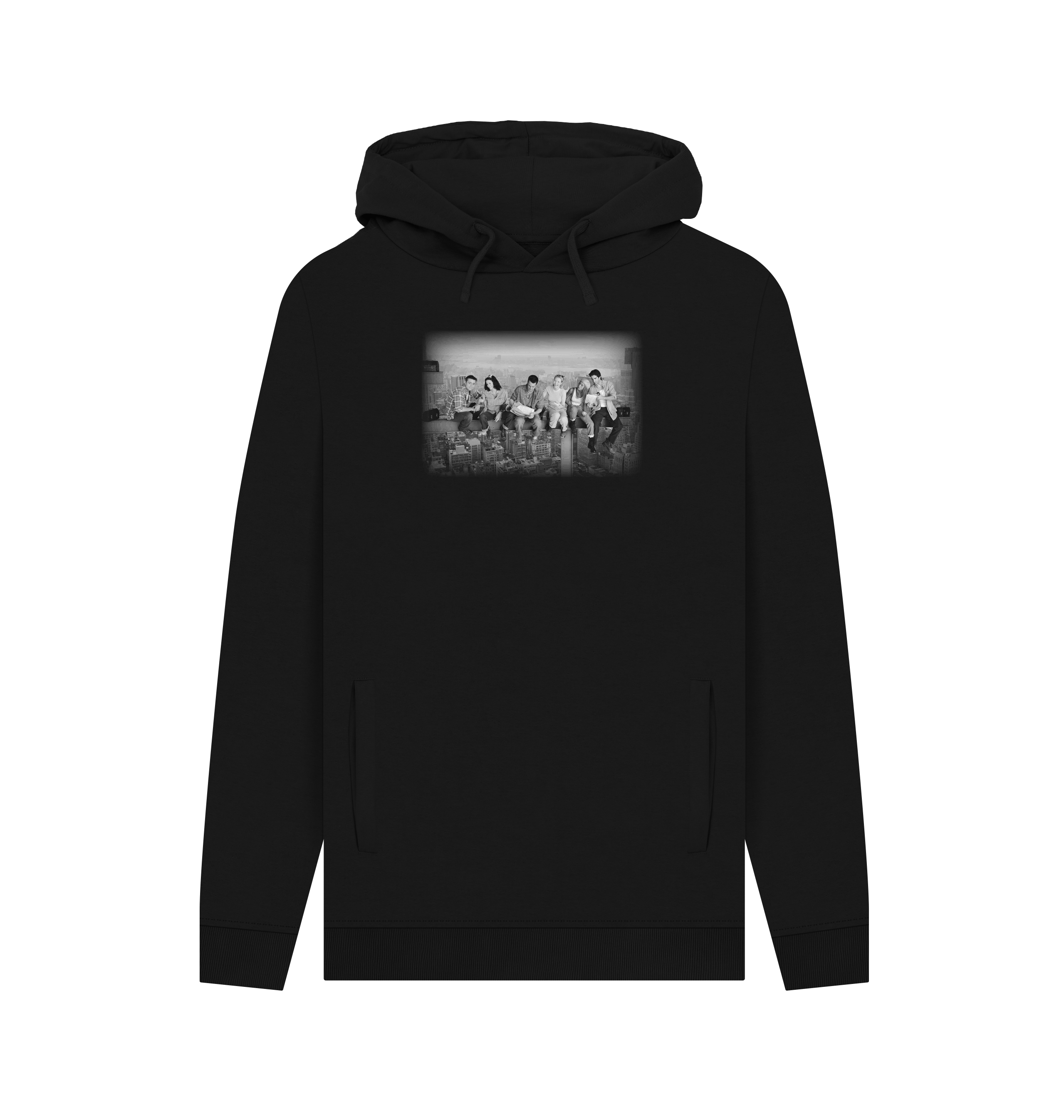Black Printed Hoody Front