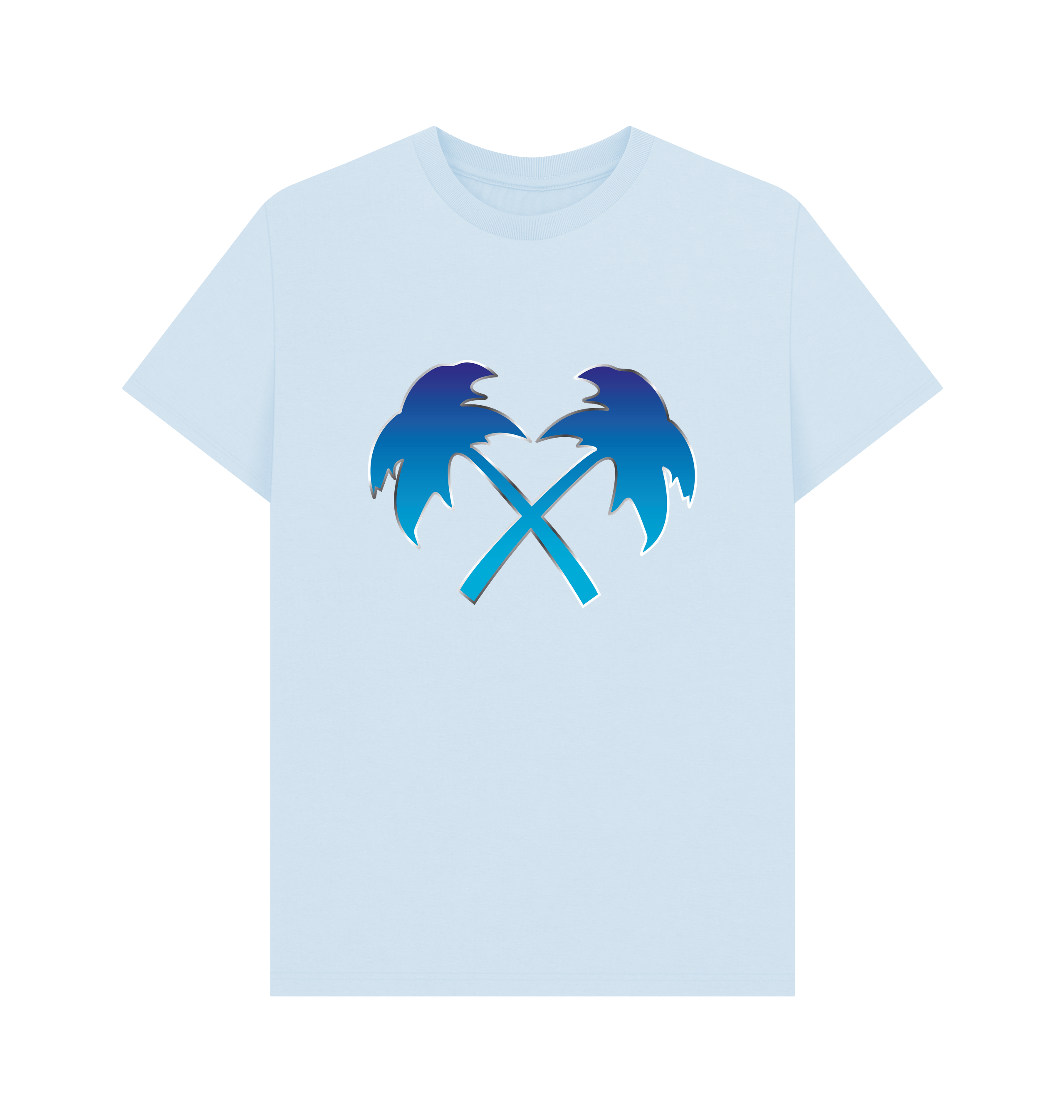 Sky Blue Printed T-shirt Front