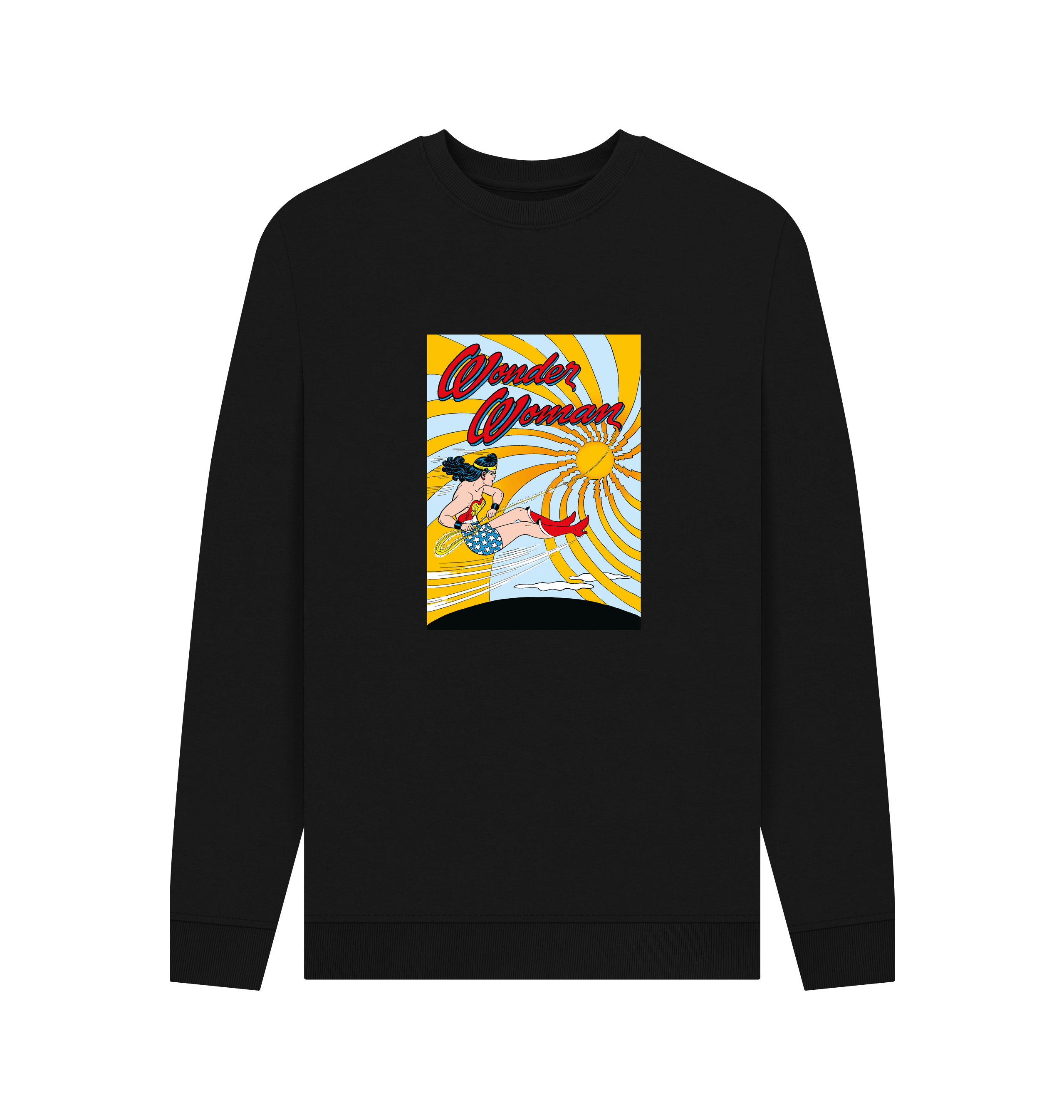 Black Printed Sweater Front