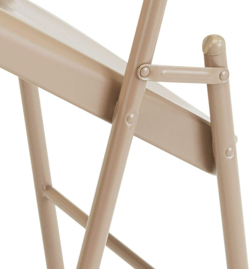 4 x Beige LeChamp 2pcs Steel Folding Chairs