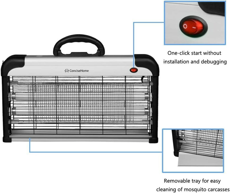 Insect Killer UV Light Zapper 30W 49cm Silver CONCISE HOME