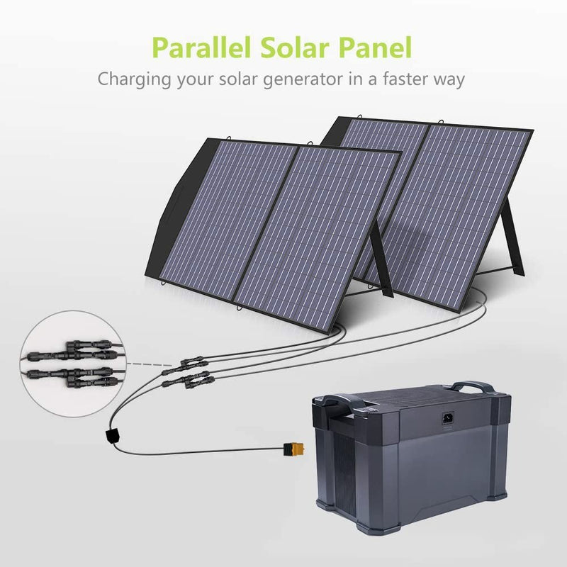 Foldable Solar Panel 100W, Portable Solar Panel kit