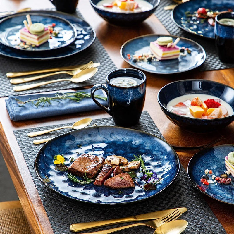 16pc Dinnerware Set 'Starry Blue' Plates, Bowls & Mugs