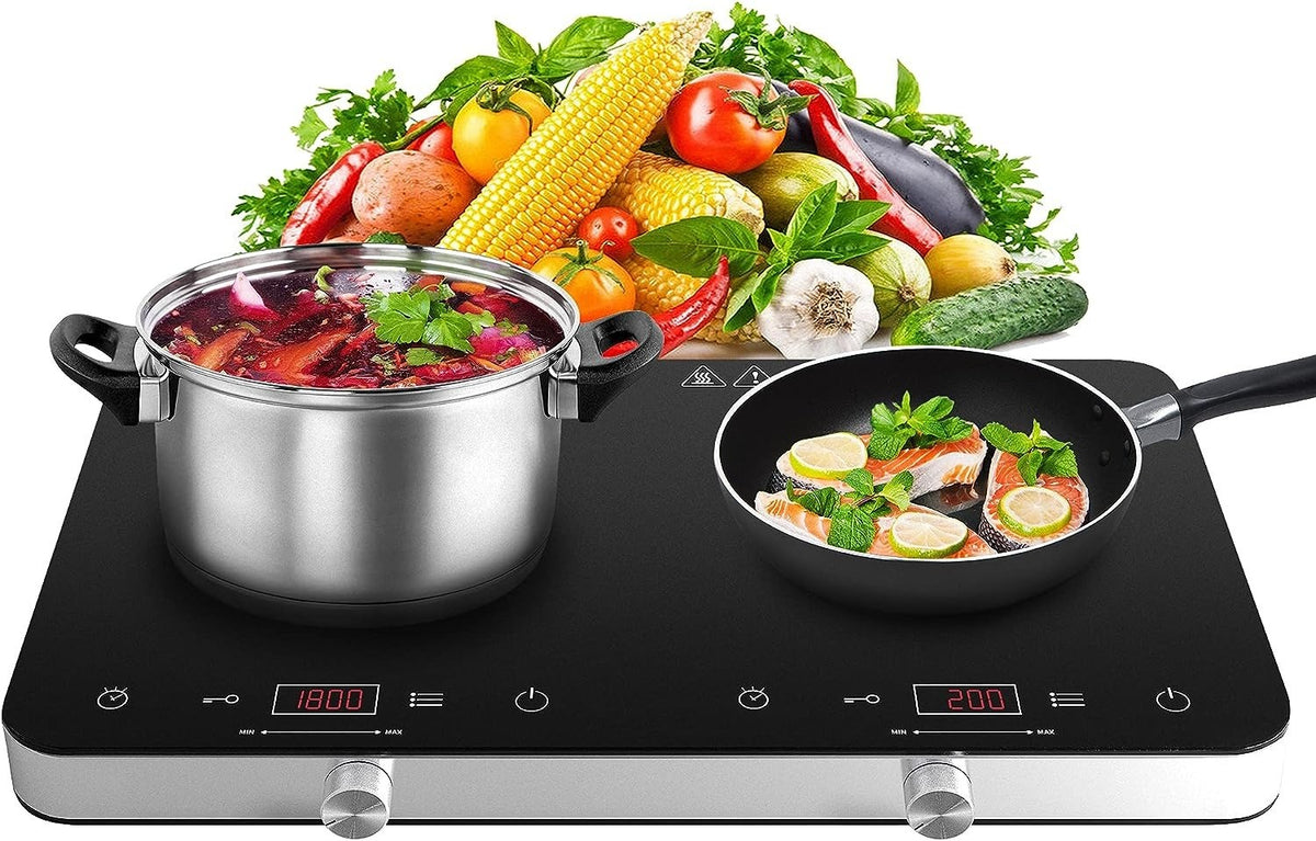 COOKTRON Portable Double Induction Cooktop Burner 1800W purchases With Fast Warm-Up Mode