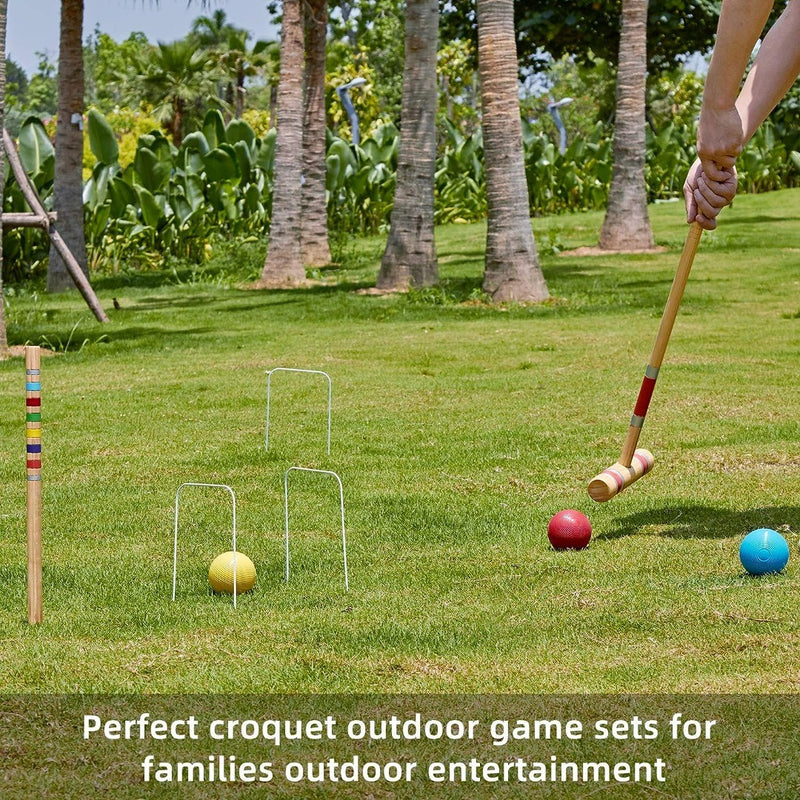 Pointyard 28" Six Player Croquet Set with Carry Bag