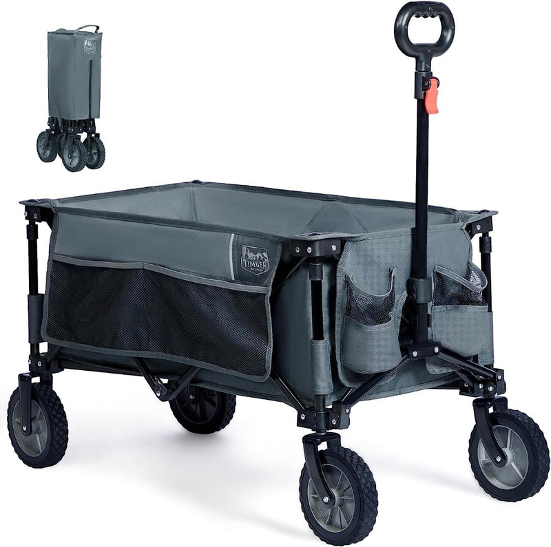 Folding Trolley Cart on Wheels 100kg Capacity Collapsible Wagon