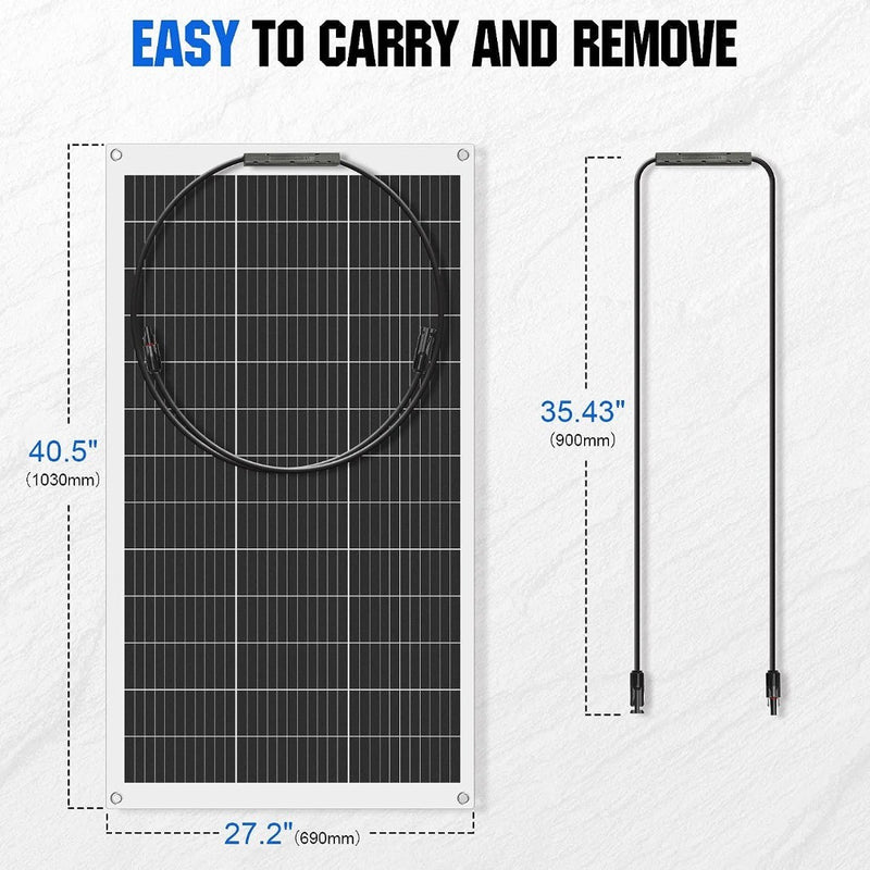 130W 12 Volt Super Flexible Monocrystalline Solar Panel ECO-WORTHY