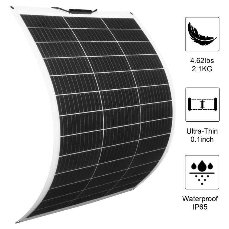 130W 12 Volt Super Flexible Monocrystalline Solar Panel ECO-WORTHY