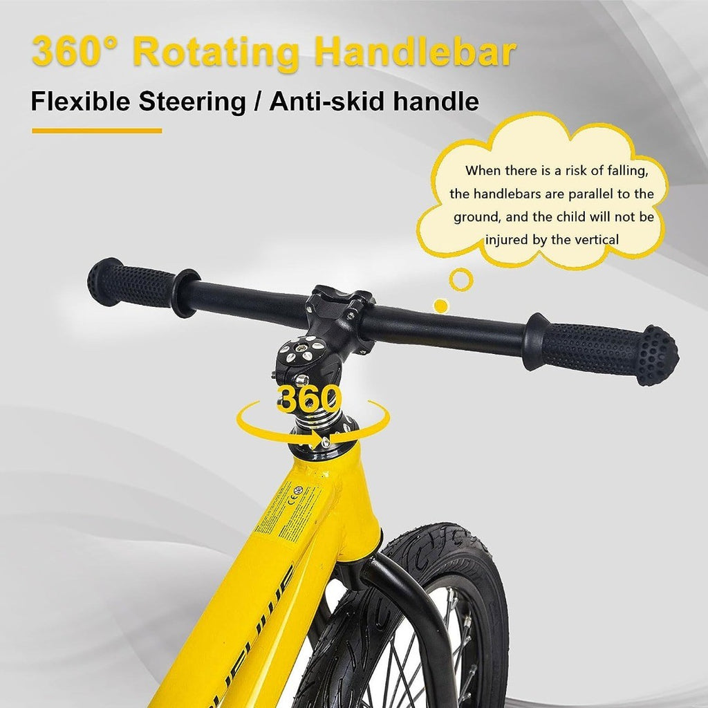 Bueuwe 16 inch Balance Bike for 38 Years No Pedal Kids Bike Yellow